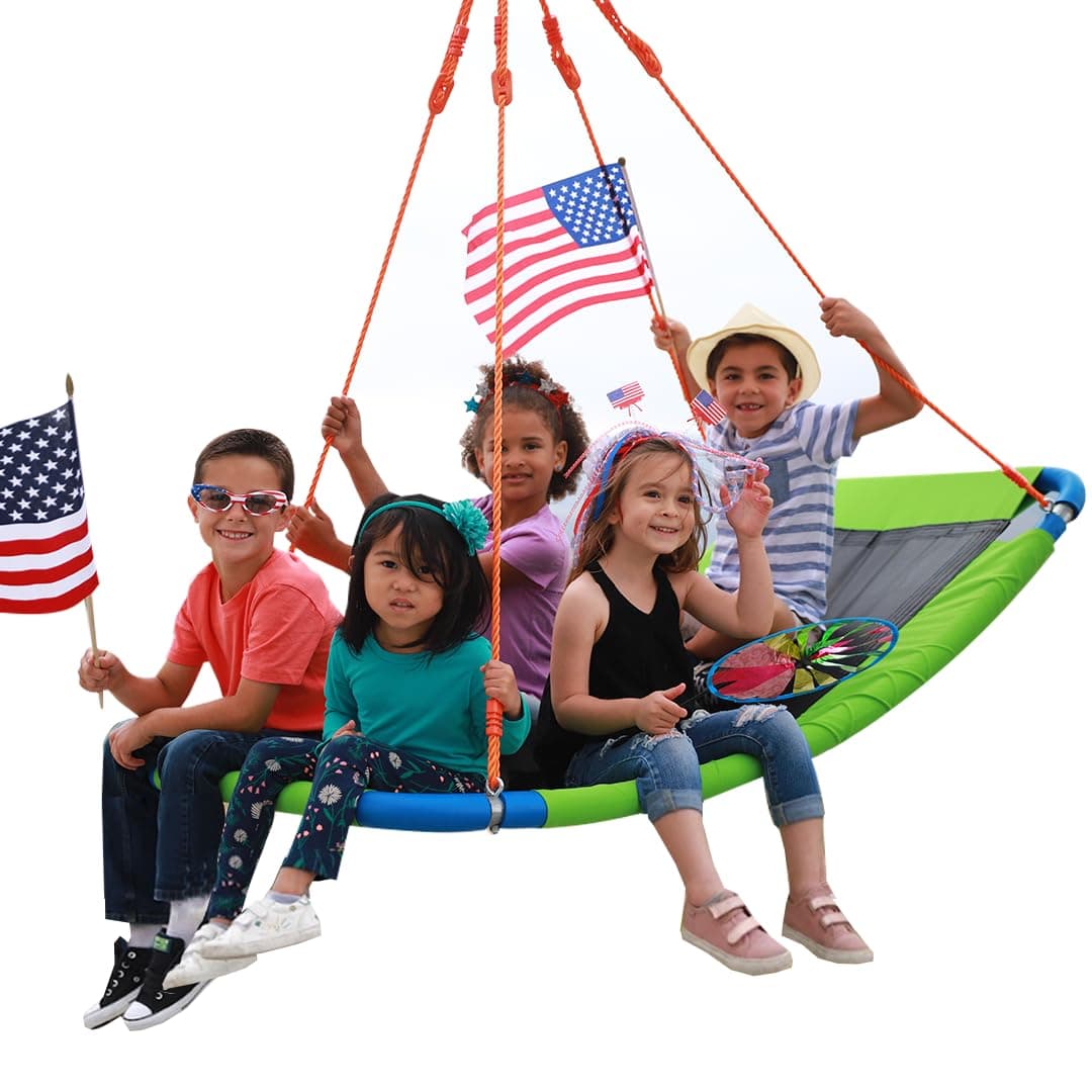 PLATPORTS Platform Swing - Large Rectangle Saucer Swing for Kids and Adults