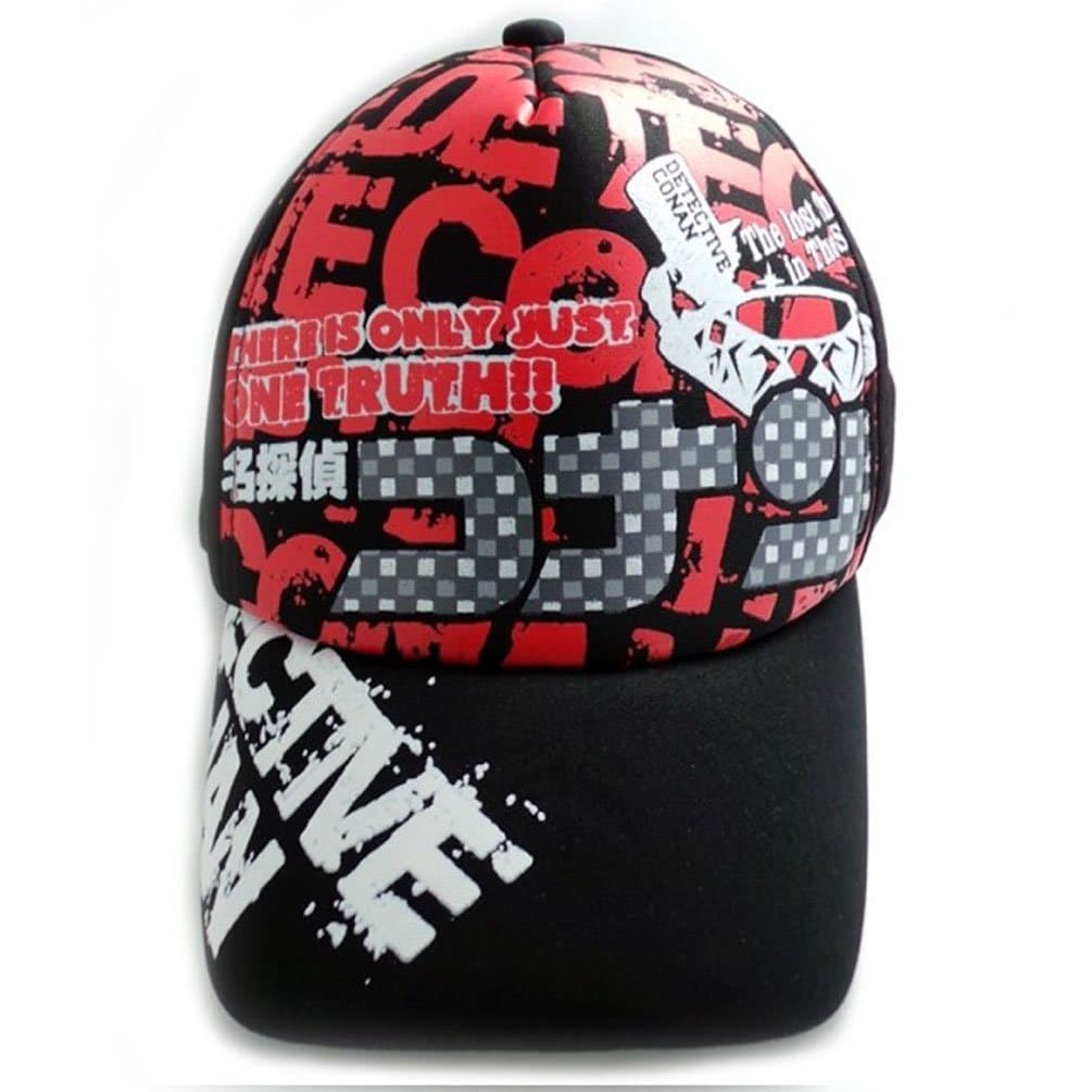 Anime Detective Conan Canvas Hat Cosplay Cap Red and Black