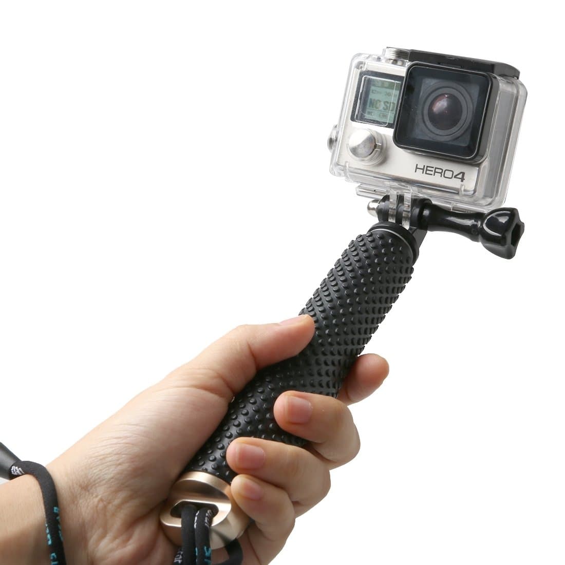 LENDOO Extendable Go Pro Pole - Adjustable Selfie Stick Holder Waterproof Monopod For Gopro Hero 4, Hero+ LCD, 3+, 3, 2, 1, Sj4000 and Sj5000 Cameras Sports DVR ¡­ (Gold)