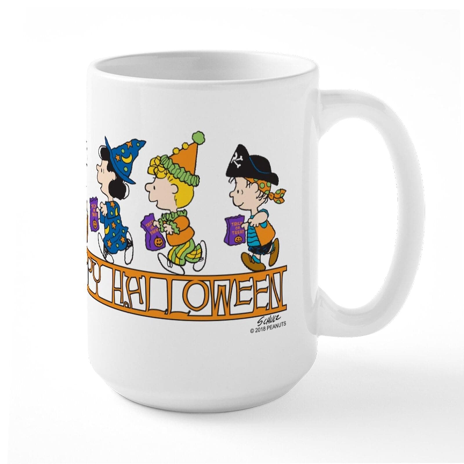 FUNKY CLUB Peanuts Happy Halloween Large Mug (358090970) Printed Coffee and Tea Ceramic Mug- 320 ML Ceramic Coffee Mug 4081