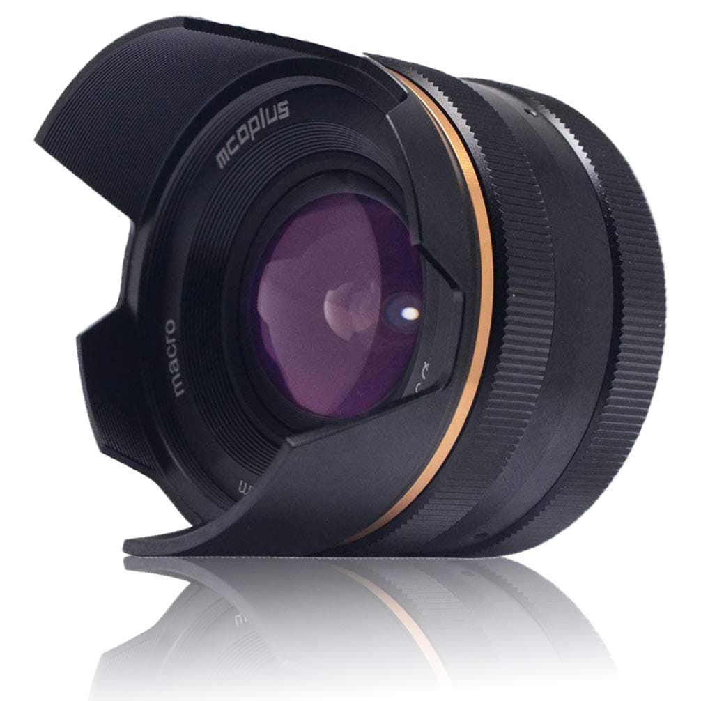 Mcoplus 14mm F3.5 Fuji X Mount Manual Focus Lens, Large Aperture & Macro Photography w/Camera Lens Hood for Fujifilm X-Mount X-H1, X-T3, X-T30, X-T20, X-T100, X-A5 Mirrorless Camera(Black)