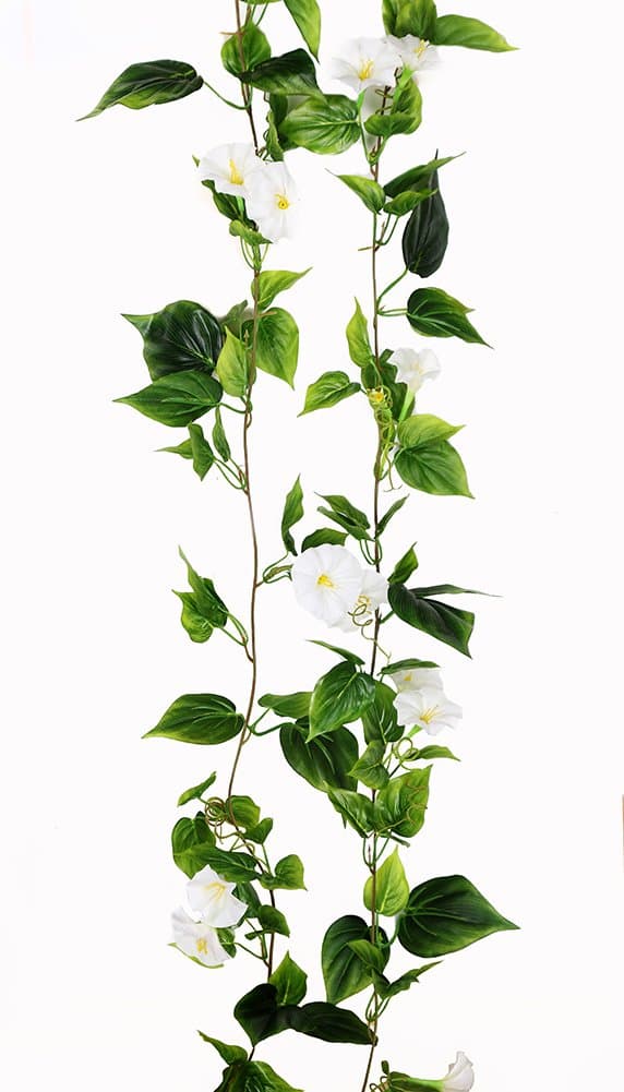 Yatim 2PCS(13FT) Artificial Flowers Ivy Vines Leaf Garland Plants for Hotel Wedding Arch Home Party Garden Craft Art Decor White