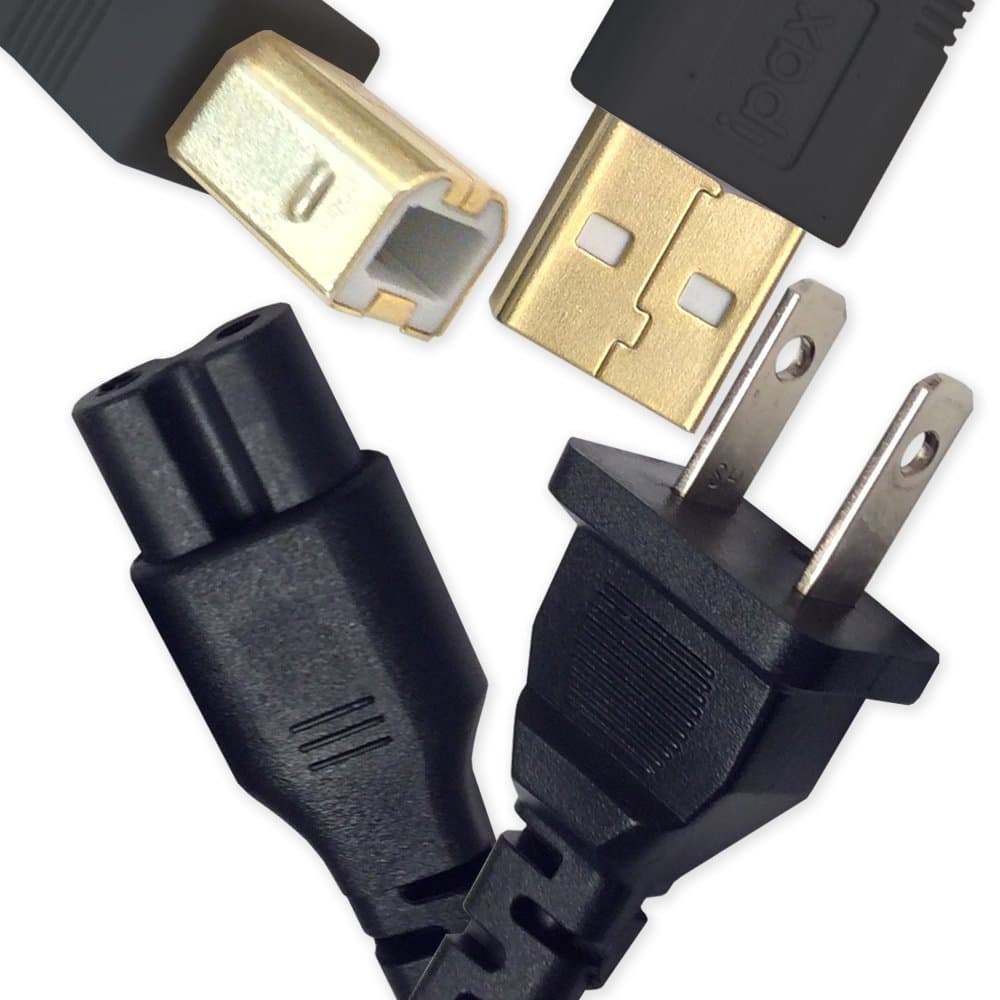 IPAX15ft USB Printer Cable AC Power Cord Compatible with HP Officejet Pro 4650 5740 6830 6968 6978 7740 8210 8216 8600 Plus 8610 8620 8630 8710 8720 8740 HP Officejet 200 250 3830 4630 5741 5743 6815