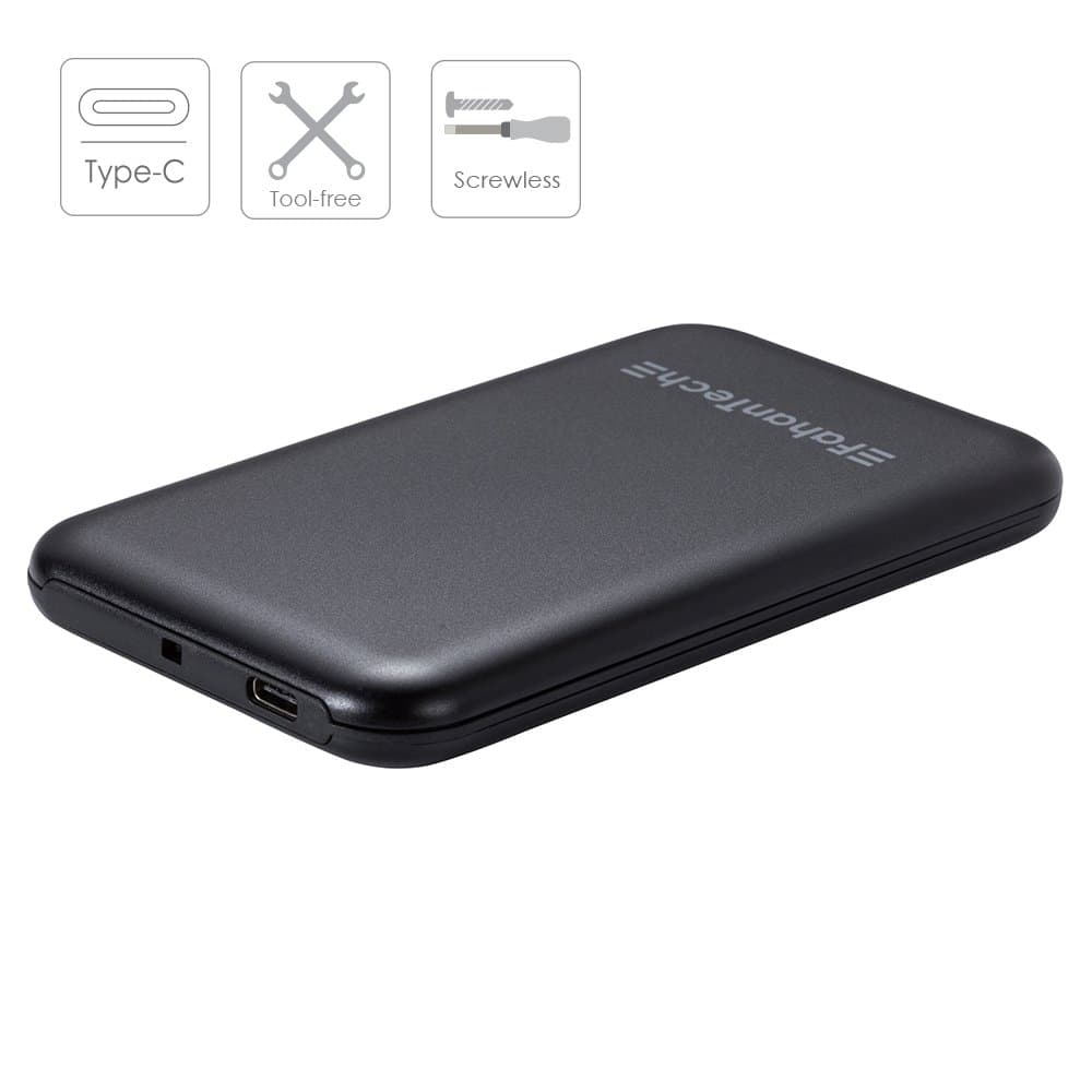 FahanTech Simple Storage Series 2.5'' USB-C External Hard Drive Enclosure