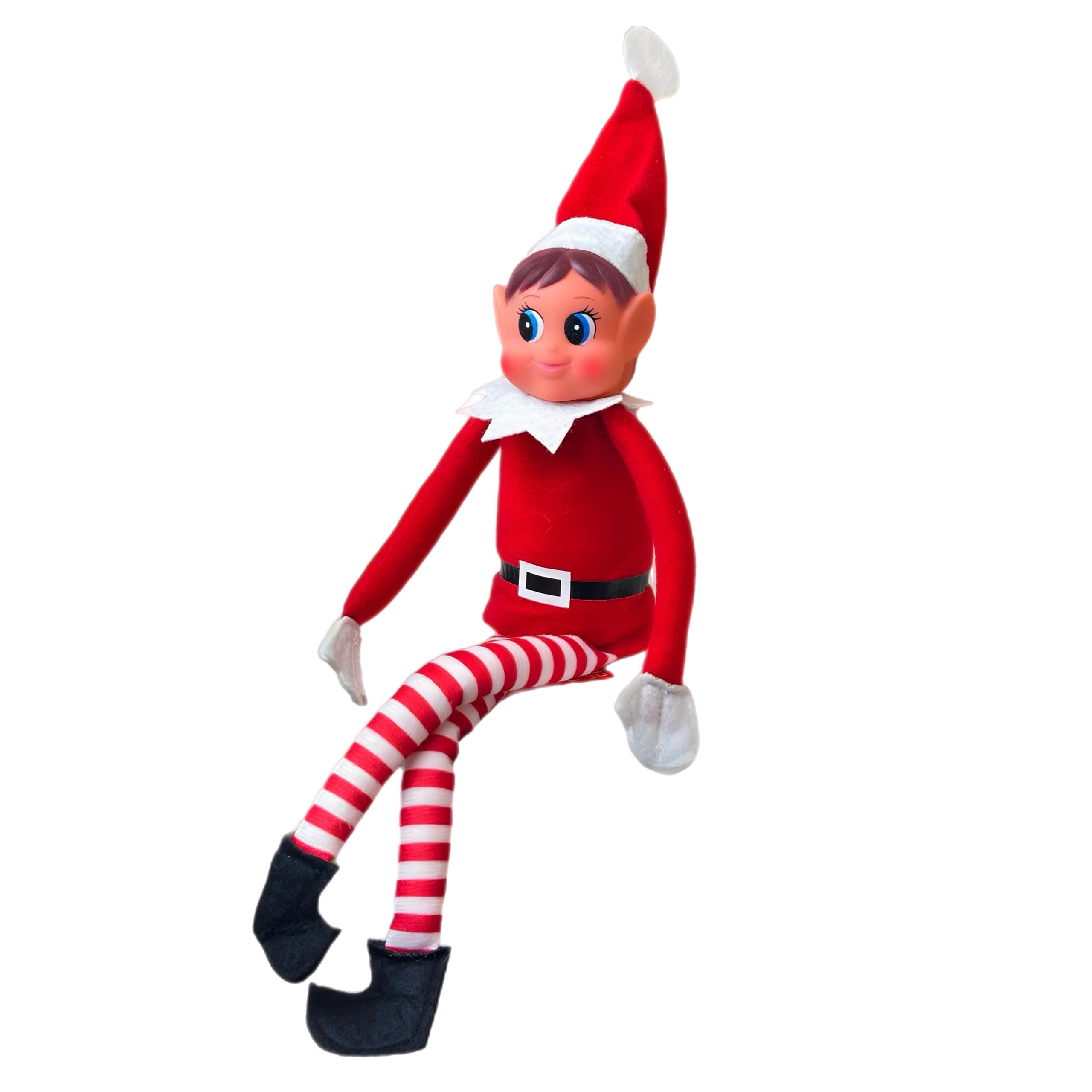 Christmas Elf Behaving Badly Plush Toy, 12 Inches, with Attachable Arms for Display (Girl)