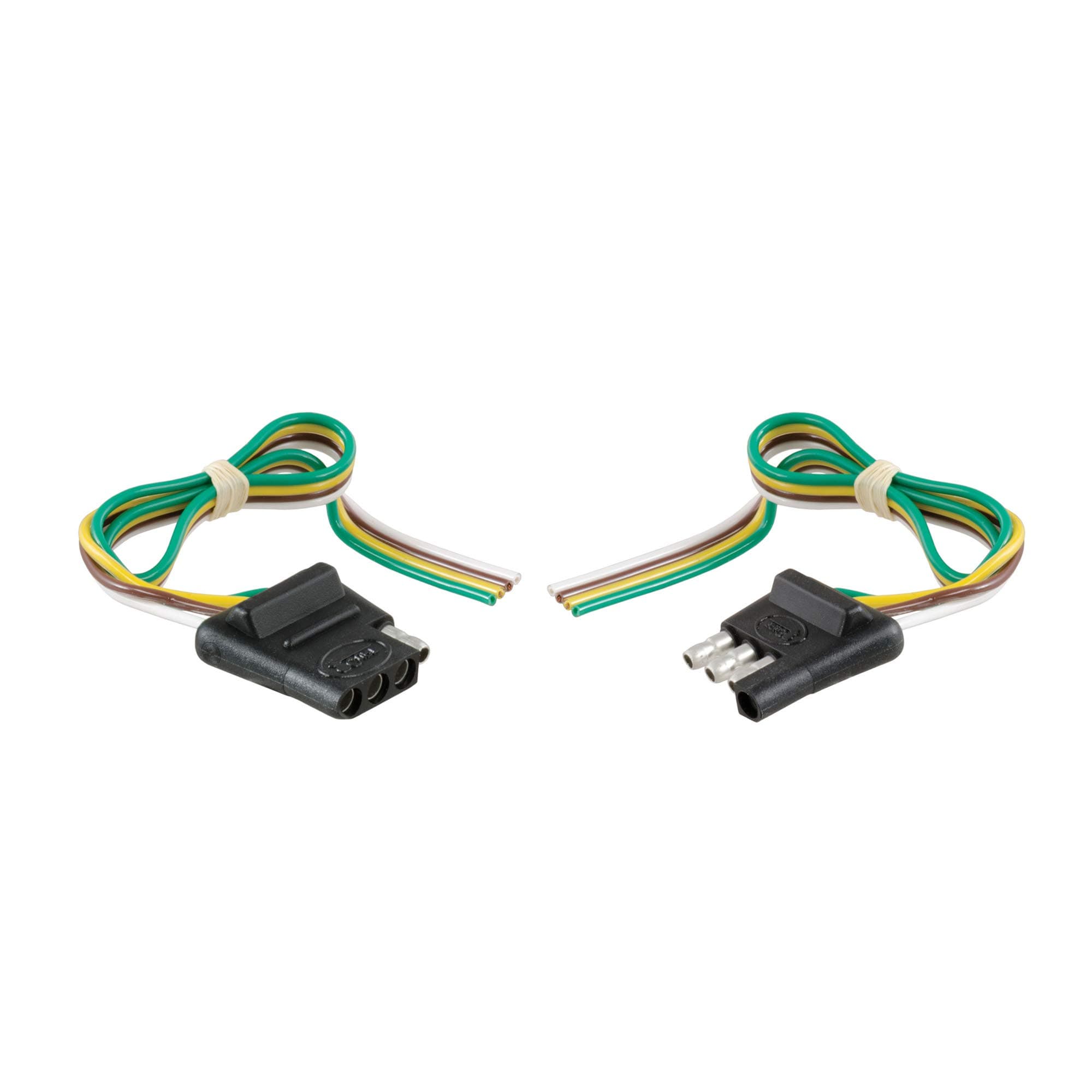 58304 4-Pin Flat Wiring Harness, 12-Inch Vehicle-Side and Trailer-Side Wires