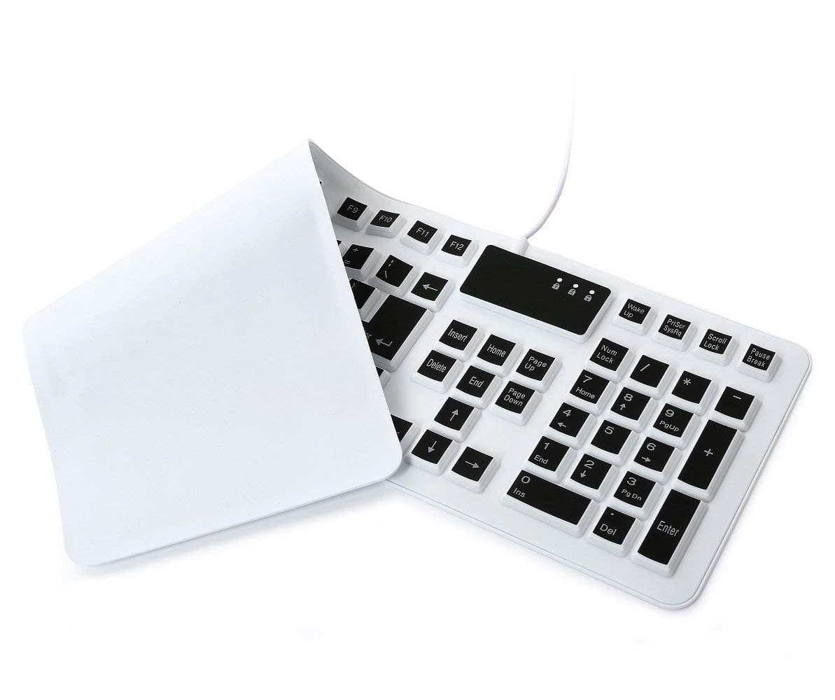 Flexible Silicone Keyboard USB Wired Standard Waterproof Rollup Foldable Keyboard for PC Notebook Laptop