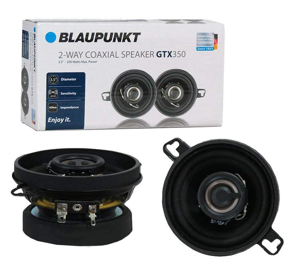 Blaupunkt GTX350 3.5-Inch 200W 2-Way Coaxial Car Audio Speaker, Set of 2