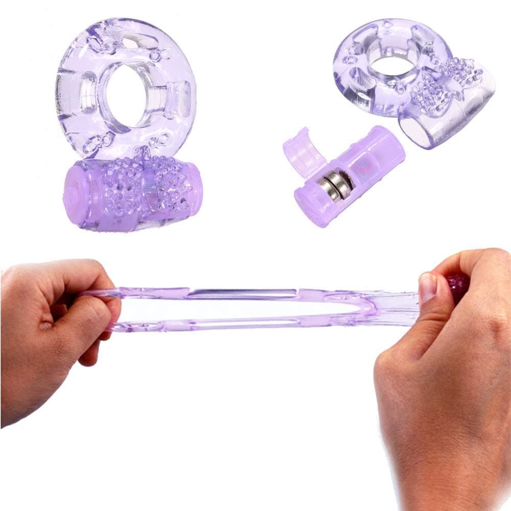 Stretchy & Reusable Clit Stimualte V`í`b`rá`tịņg P`ê`ñ`is Ring Great Toy for Male Éjác`ulá`tíóns