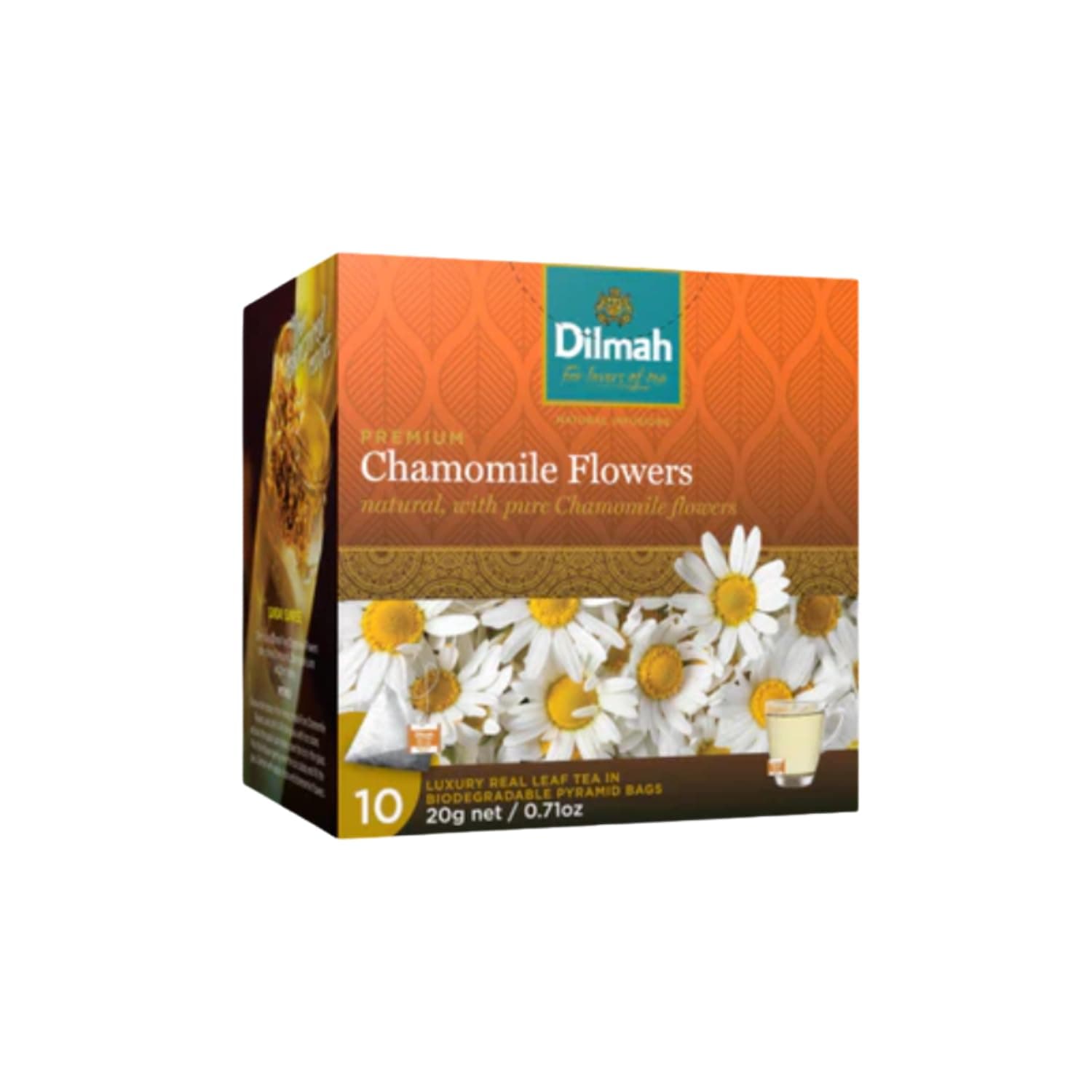 Dilmah Inspiration Series Tea - Pack of 5 - Flavoured Ceylon Tea (Chamomile Flowers) Ethical Sri Lankan Tea, Black Tea, Biodegradable Tea Bags, 10 Tea Bags x 5, 100g,