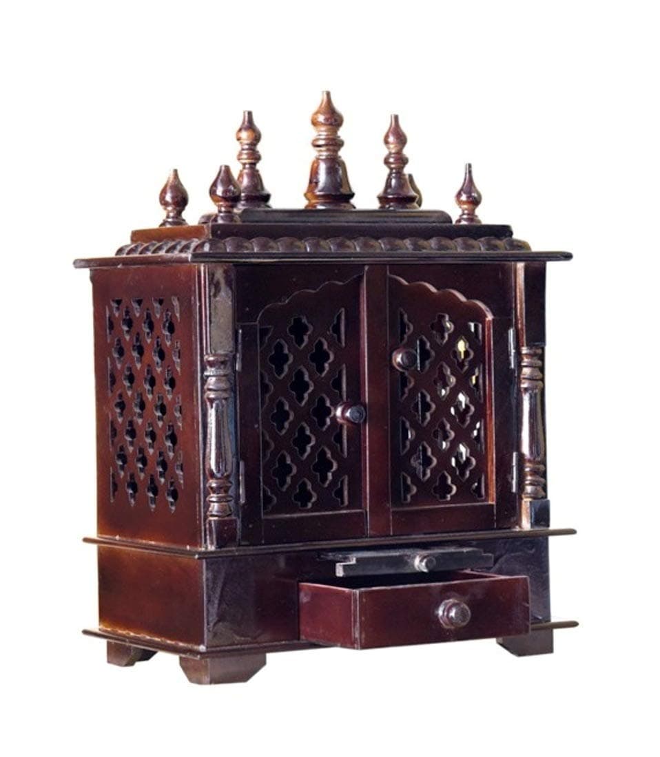 Kamdhenu Art and Craft Wooden Temple/Home Temple/Pooja Mandir/Pooja Mandap/Temple for Home (Pj), 60 Centimeters, 28 Centimeters