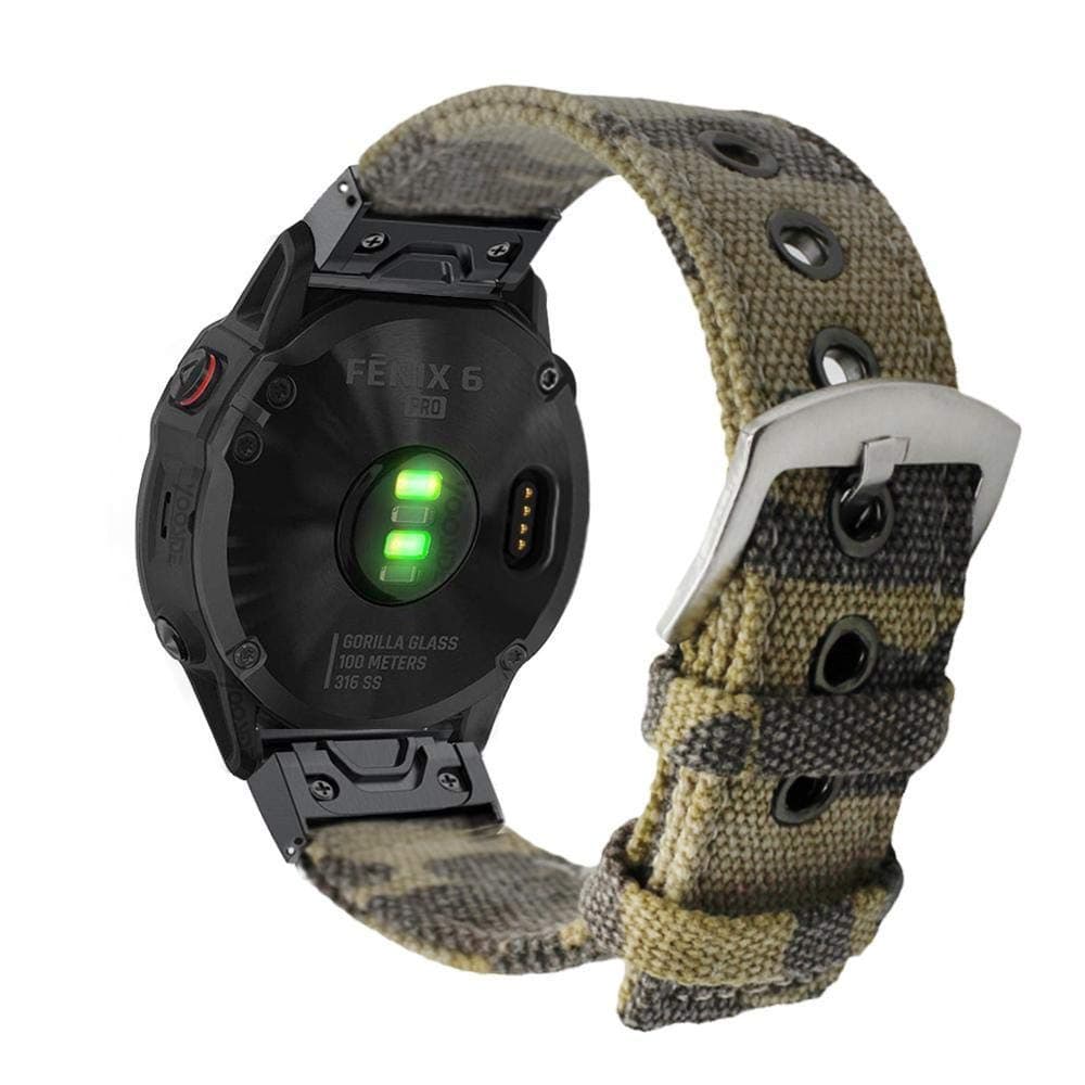 YOOSIDE Watch Band for Fenix 5/Fenix 6,22mm Quick Fit Canvas Camouflage Replacement Wristband Strap for Garmin Fenix 6 Pro,Instinct,Fenix 5/5 Plus,Forerunner 935/945,Approach S60,Quatix 5