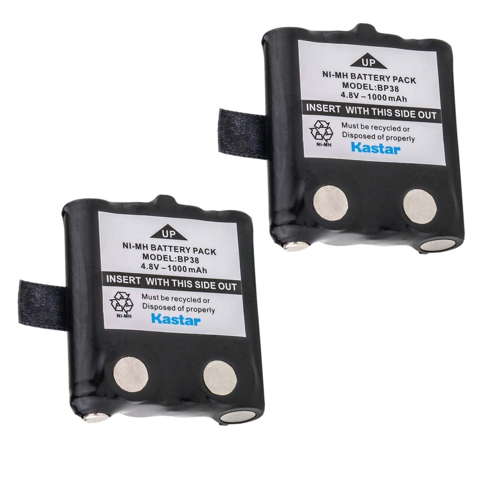 UnidenBP38 Replacement NiMH Battery Pack (Set of 2); for Uniden GMR Radios and Some VHF Radios; Fits VHF Models MHS050-2, Atlatnis 150; Can be Used in Place of The BP40