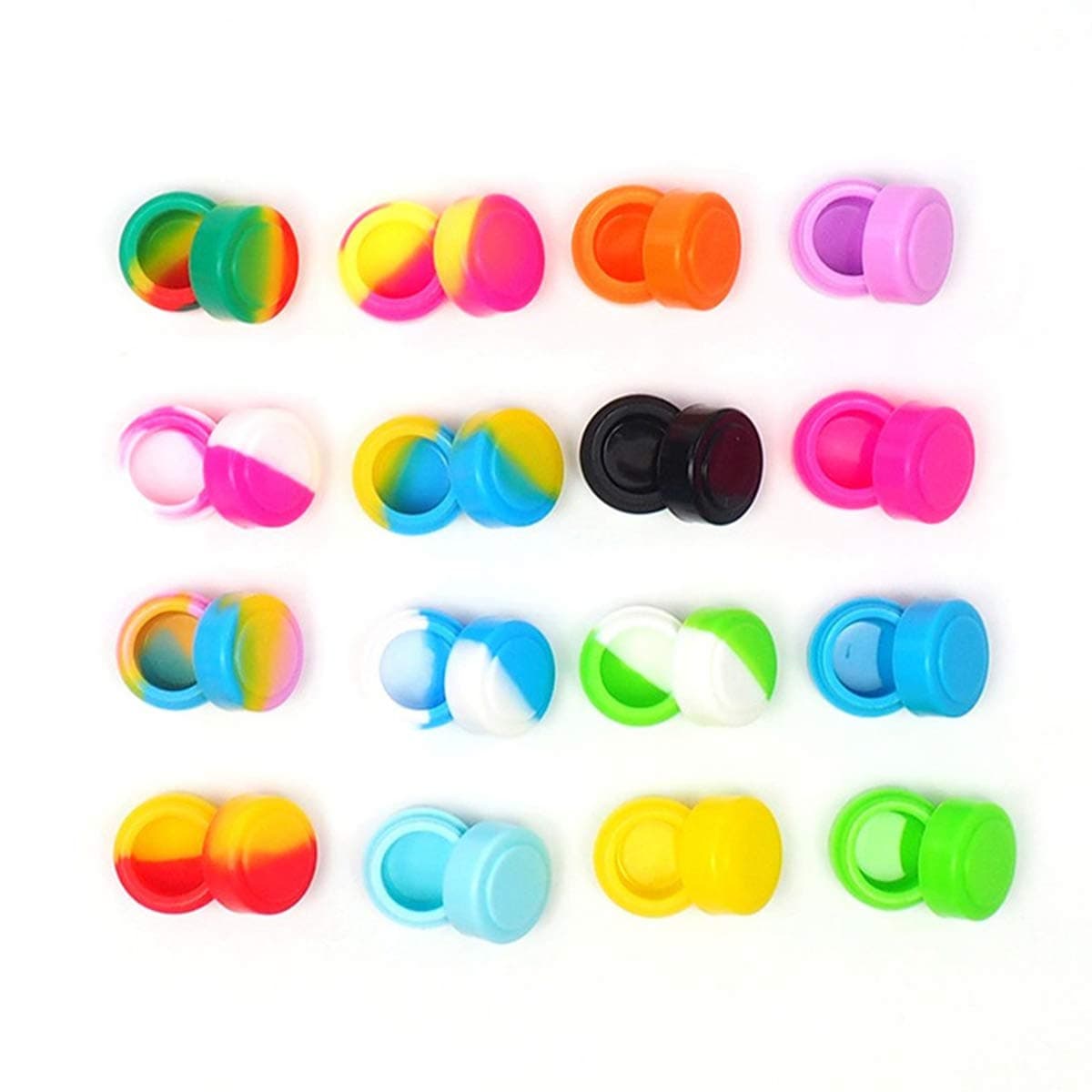 UPKOCH 30PCS 2ML Small Wax Oil Containers Silicone Smoke Oil Box DIY Craft Non Stick Dab Jar Fillable Empty Makeup Holder for Home Travel (Assorted Color)