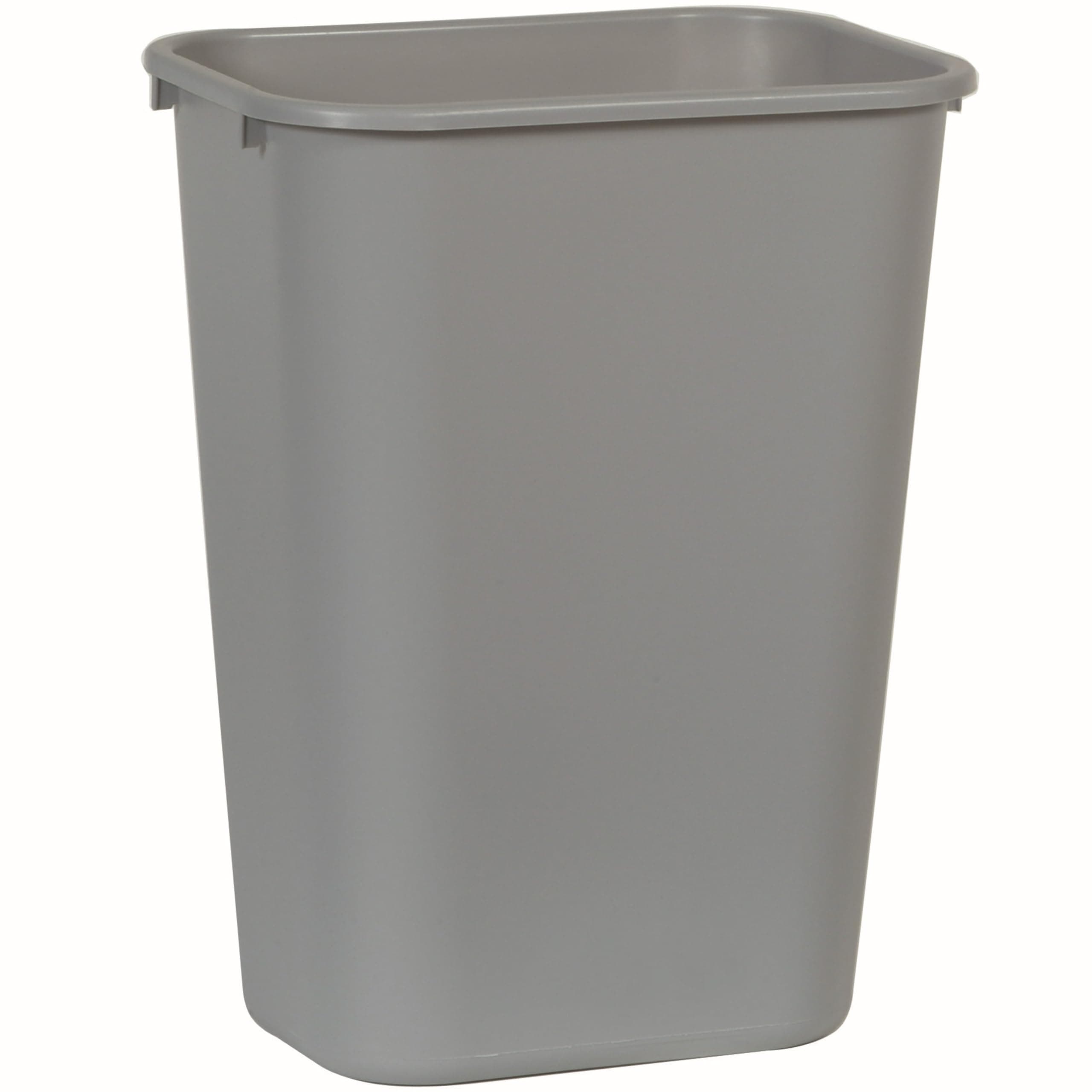 Deskside Wastebasket/Trash Can, 10.25-Gallon/41-Quart, Gray, Plastic, Garbage Can for Home/Office, Fits Under Desk/Sink/Cabinet