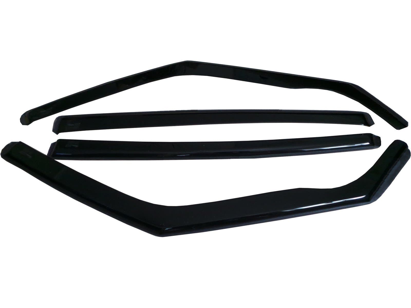 Heko 23313 Wind deflectors - 4 pcs FRONT and REAR, Acrylic glass - Transparent anthracite, New