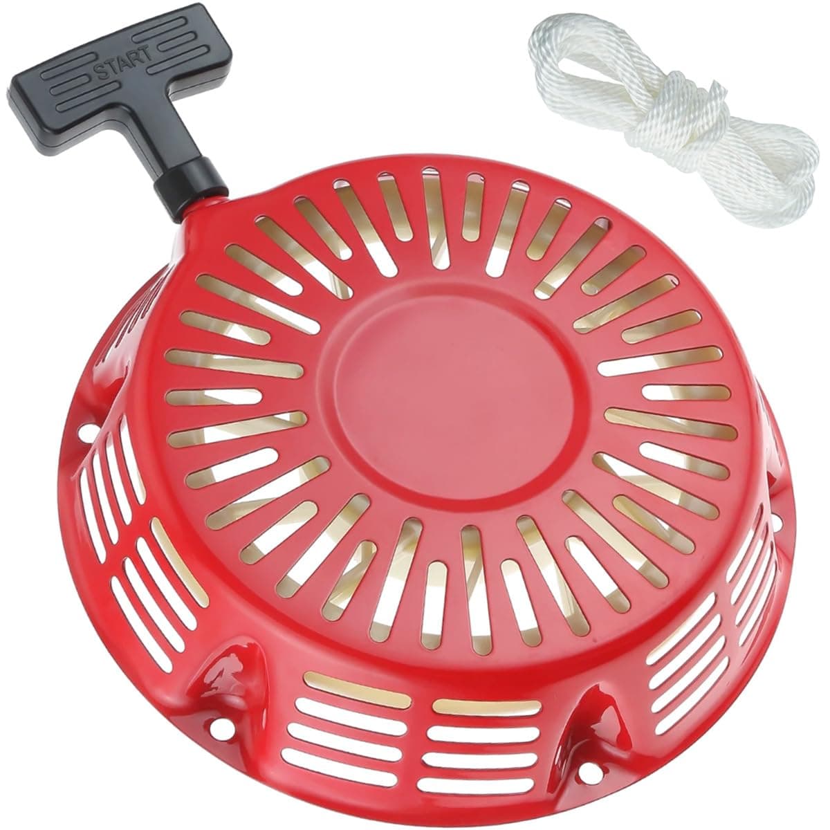 GX340 GX390 Recoil Starter Pull Start Assembly for Honda GX610 GX620 GX 340 GX 390 28400-ZE3-W01ZA 11hp 13hp 389 420 439 cc Generator Gasoline Engine Replacement Parts, with Pull Cord Rope