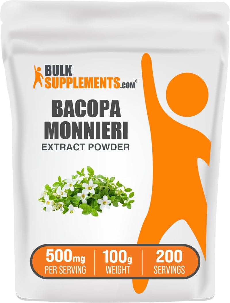 com Bacopa Extract Powder - Bacopa Monnieri Supplement, Herbal Supplement - Vegan & Gluten Free, 500mg per Serving, 100g (3.5 oz) (Pack of 1)