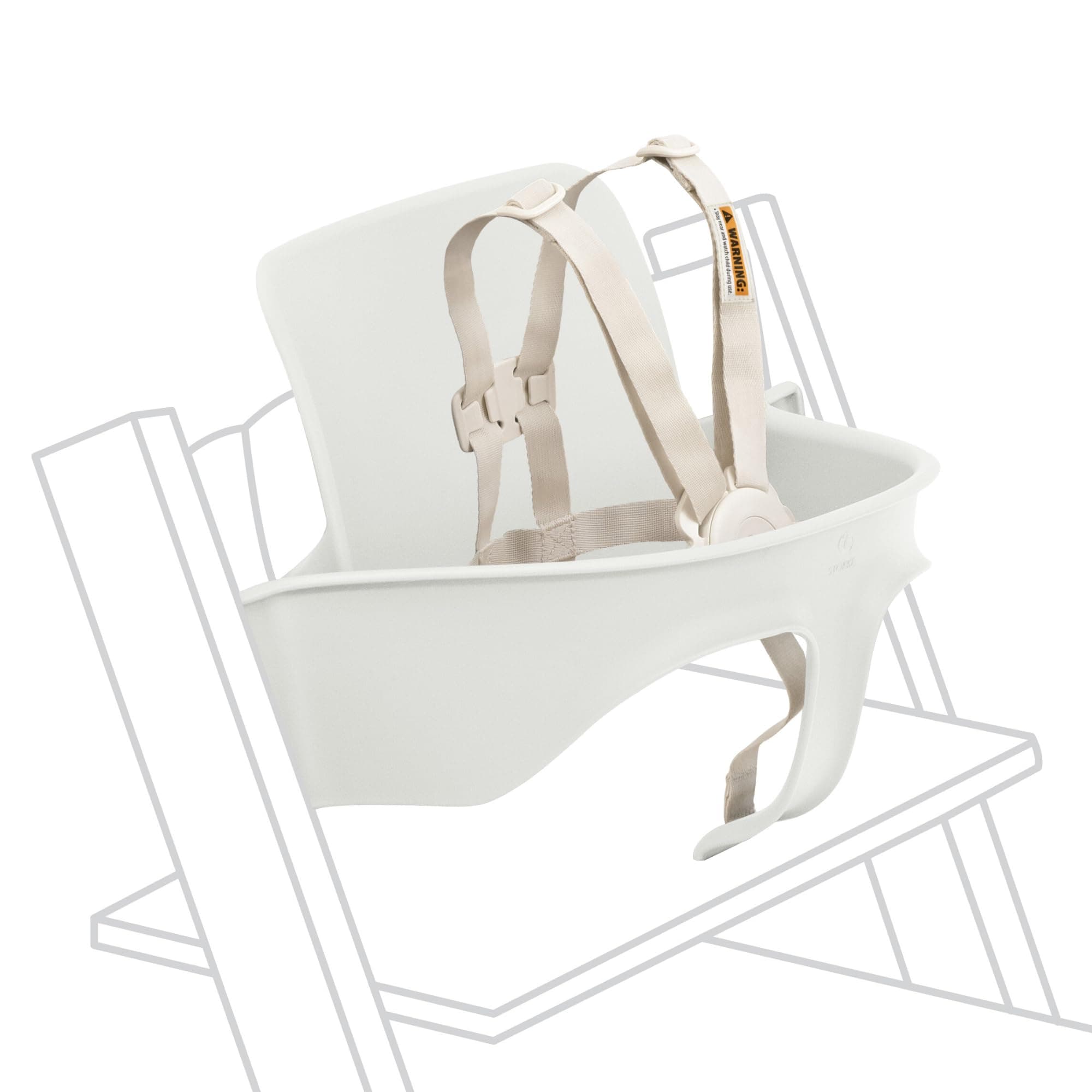 Tripp Trapp Baby Set 2, White - Ages 6-36 Months - Convert The Tripp Trapp Chair into a Comfortable High Chair - Includes Stokke Harness 2