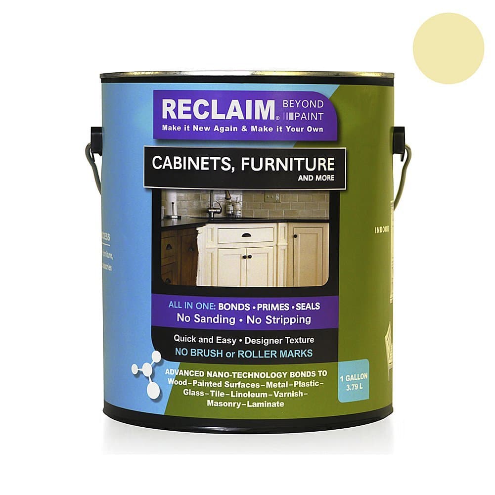 RECLAIM RC13 Buttercream, Cabinet, Furniture & More Paint/Now You Can Reclaim Almost Any Surface with This Combination Primer/Finish/Sealer Formula -No Stripping No Sanding No Priming, 1 Gallon