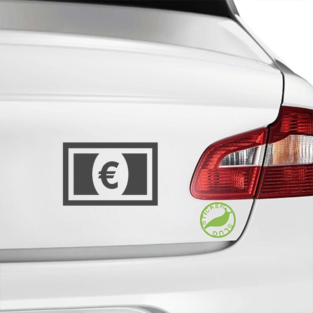 Euro Dollar Bill Decal Sticker (charcoal, 5 inch) Charcoal