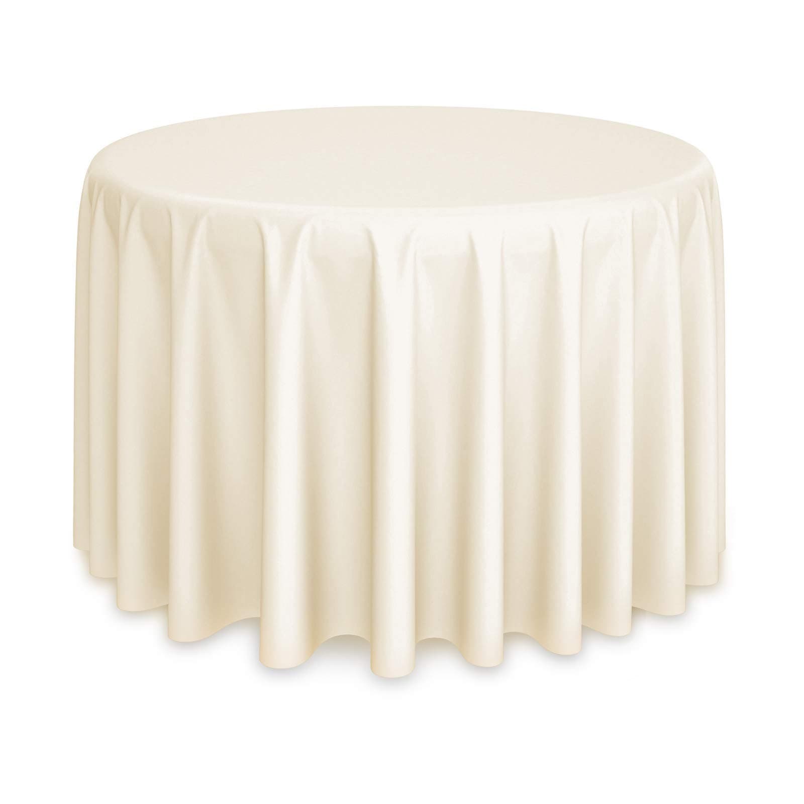 Lann's Linens - 10 Premium 132" Round Tablecloths for Wedding/Banquet/Restaurant - Polyester Fabric Table Cloths - Ivory