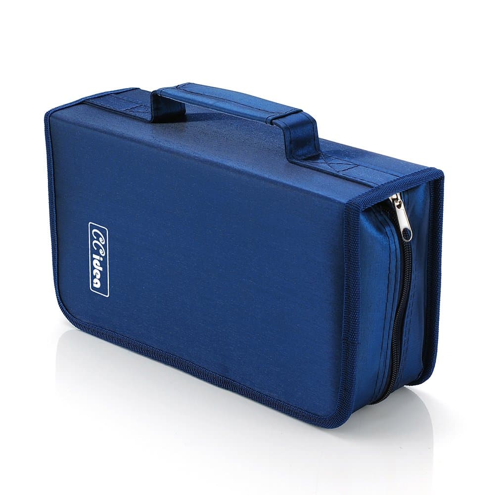 CCidea 128 Capacity CD/DVD Case Holder, Storage Binder (Blue)
