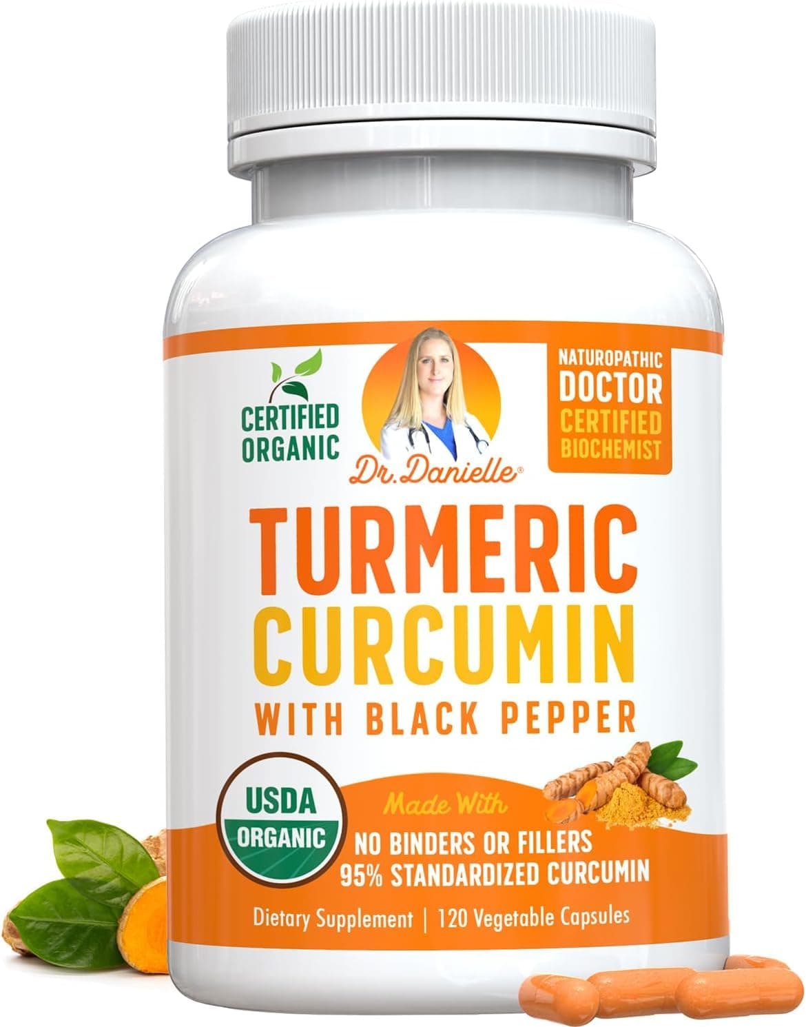 Turmeric Curcumin with BioPerine 1500mg. Highest Potency Available. Premium Organic Joint & Healthy Inflammatory Support. Organic, Non-GMO, Gluten Free Capsules with Black Pepper Extract