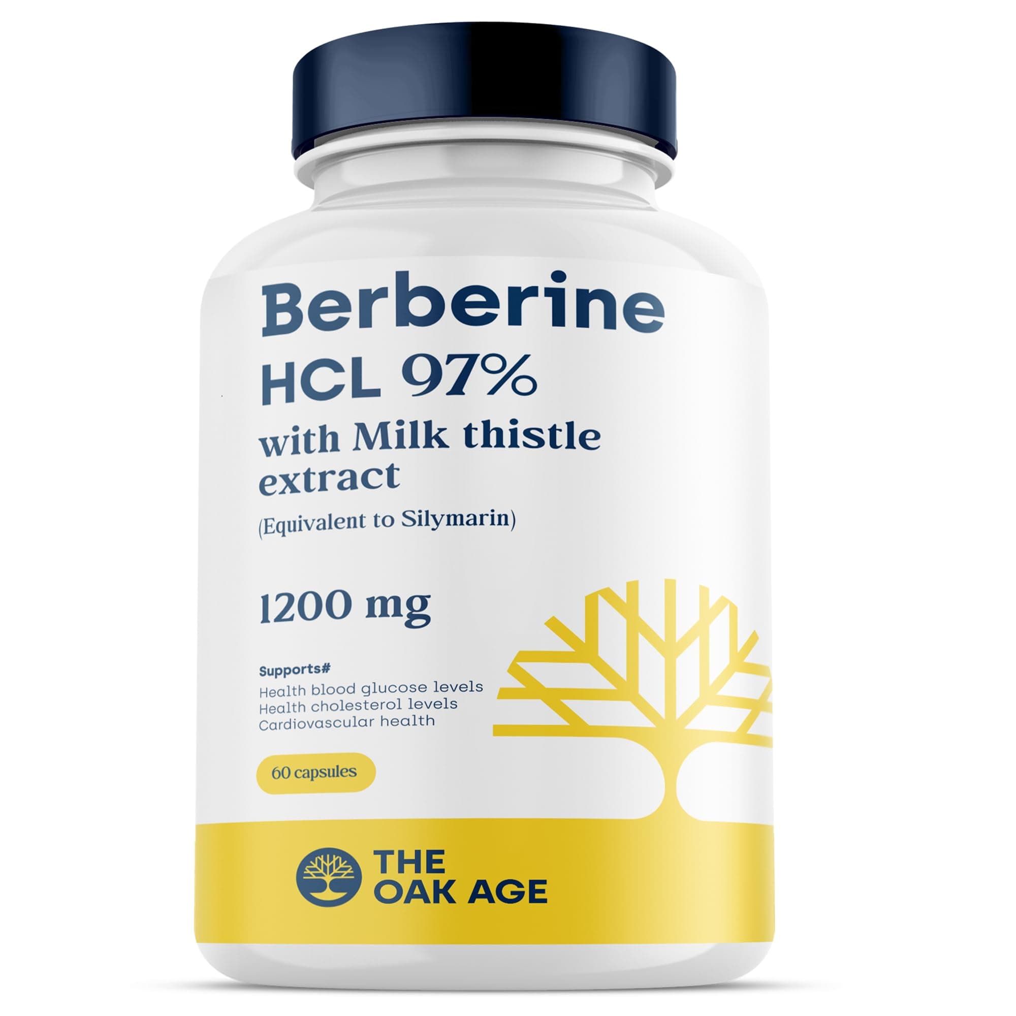Premium Berberine Supplement 97% with Milk Thistle- From Himalayas – 3rd Party Lab Verified– Supports Healthy Blood Sugar, Metabolism & Cholesterol Levels– Berberine HCL - 1200mg/Serving