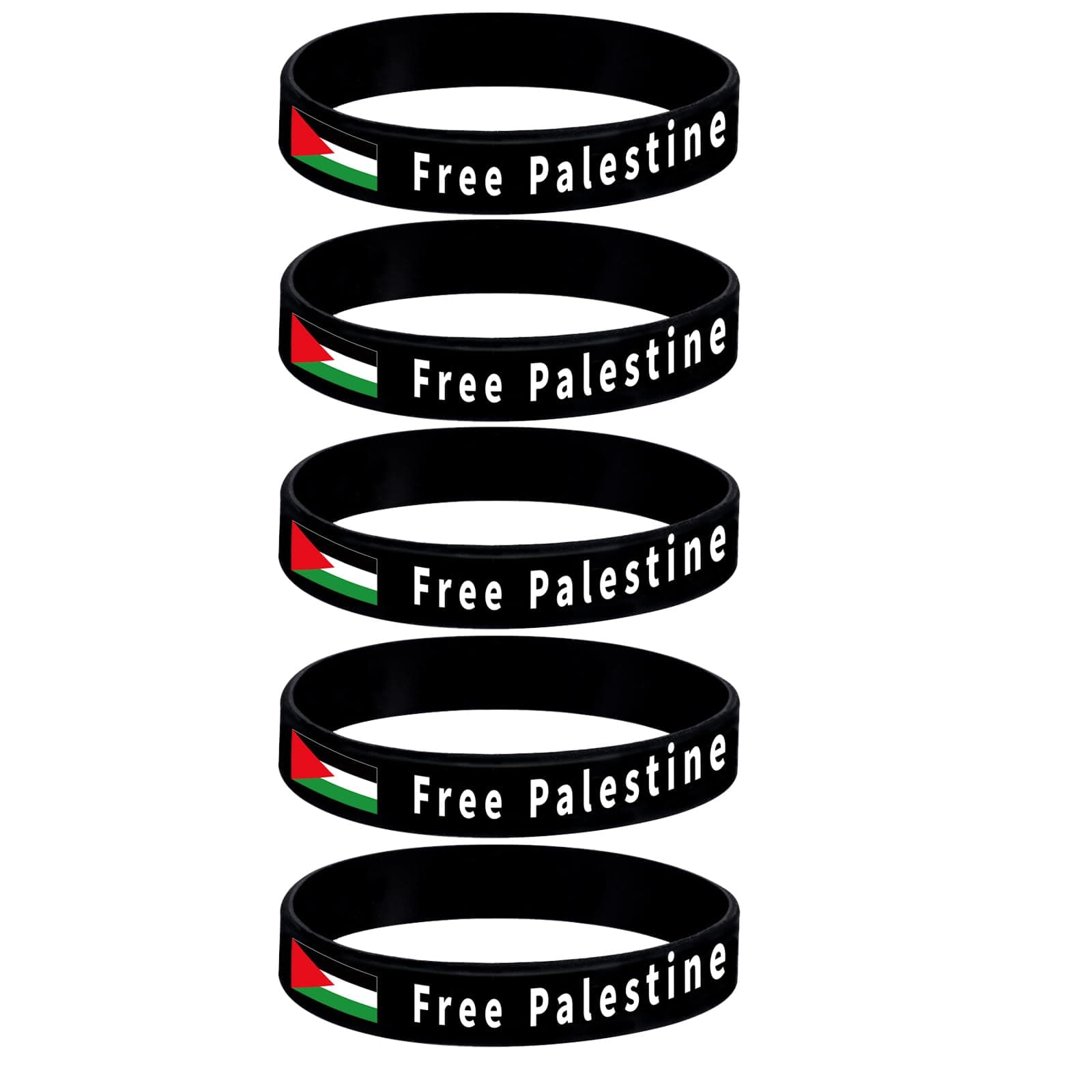 5/10/20/30/50/100 Pcs Free Palestine Bracelet Palestine Gaza Flag Arabic Freedom For Palestinians Support Palestine Silicone Wristbands For Men Women