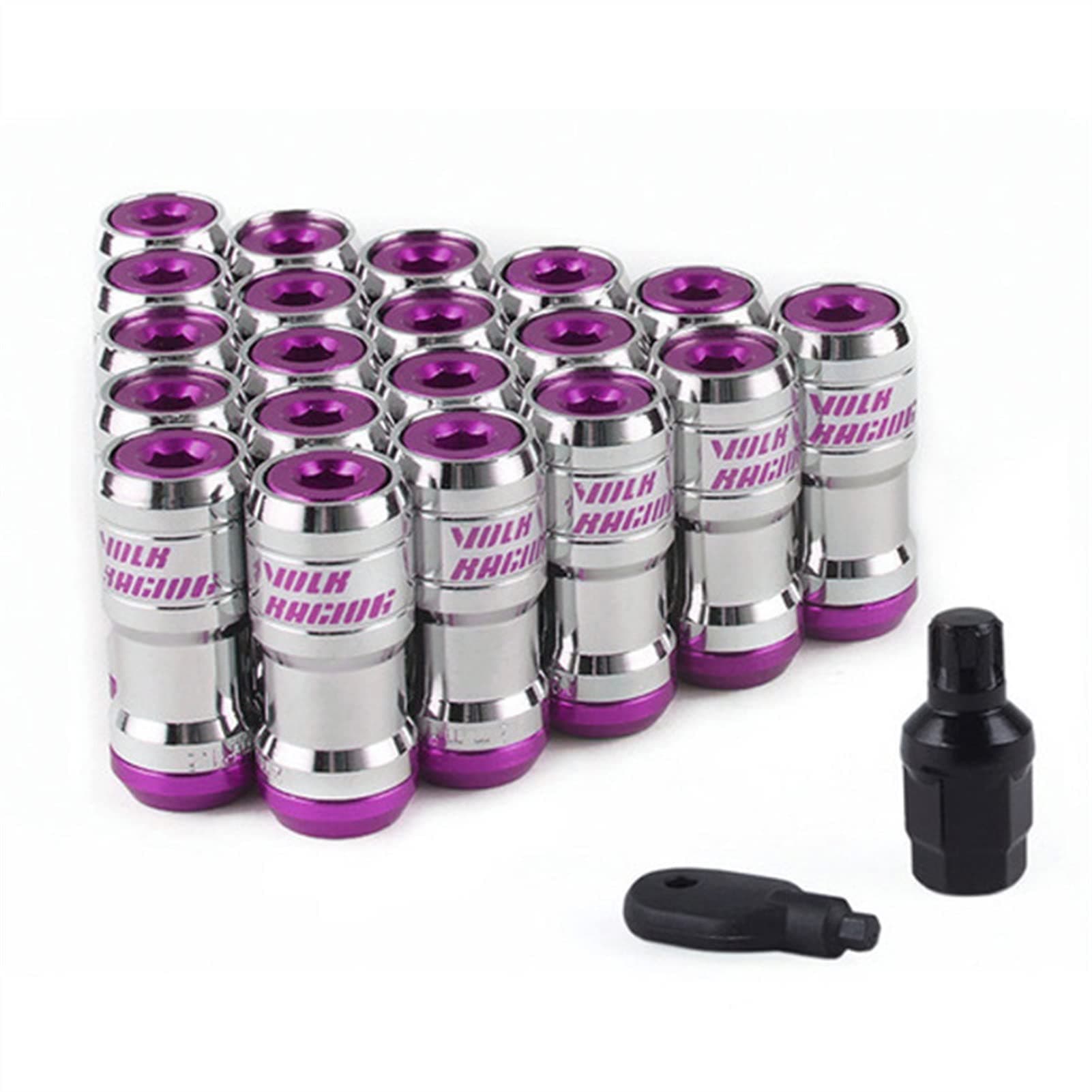 Wheel Lug Nut M12 X1.5 Or M12 X1.25 Authentic Acorn Racing Lug Wheel Nuts Screw 20PCS Car Replacement for Volk Wheel Nut Caps (Color : Purple, Size : M12x1.25), AITEXI9314