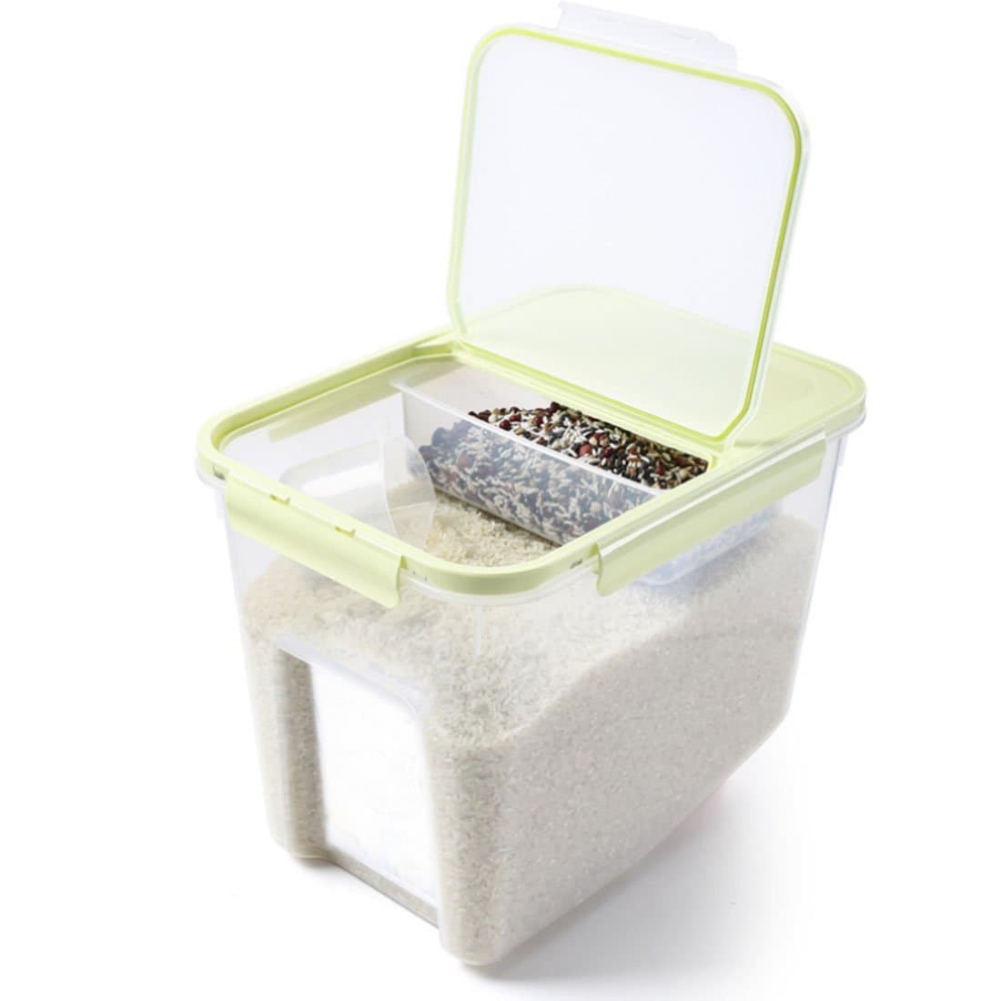 Teckpeak Grain Rice Sealed Box Cereals Beans Storage Container Sealed Tank with Measuring Cup-10Kg