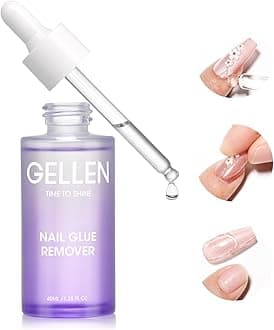 Nail Glue Remover for Press on Nails, 40ML Press On Nail Remover for UV Nail Glue, Non acetone Gentle Glue Off for False Nails Glue Tips, Odorless Easy Debonder, Not for Gel Polish