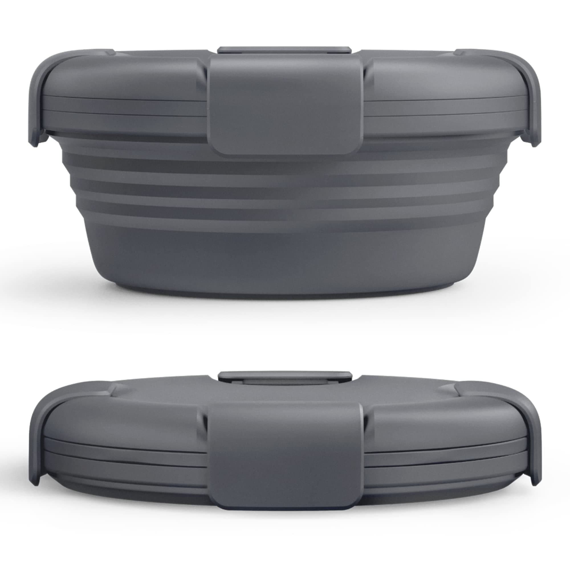 STOJO Collapsible Bowl - Carbon, 36oz - Reusable Silicone Bowl for Hot and Cold Food - Perfect for Travel, Meal Prep, To-Go Lunch, Camping & Hiking - Microwave & Dishwasher Safe