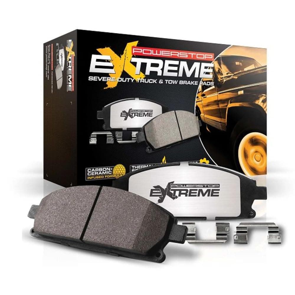 PowerStop Front Brake Pads For Ford F-250 Super Duty 2012-22 |F-350 Super Duty 2012-22 |F-450 Super Duty 2013-16 - Z36 Truck & Tow Carbon-Fiber Ceramic Brake Pads With Installation Hardware, Z36-1680
