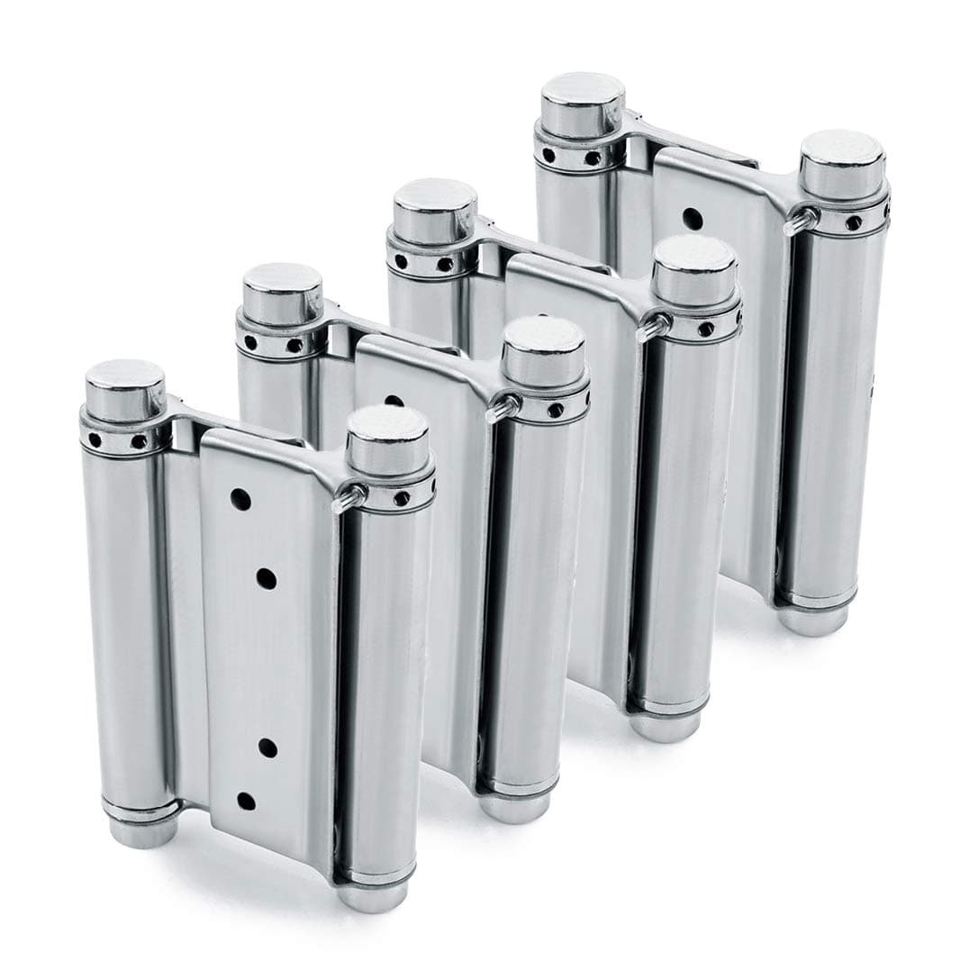 2 Pairs (4Pcs) of 3" Stainless Steel Cafe Saloon Door Swing Self Closing Double Action Spring Hinge