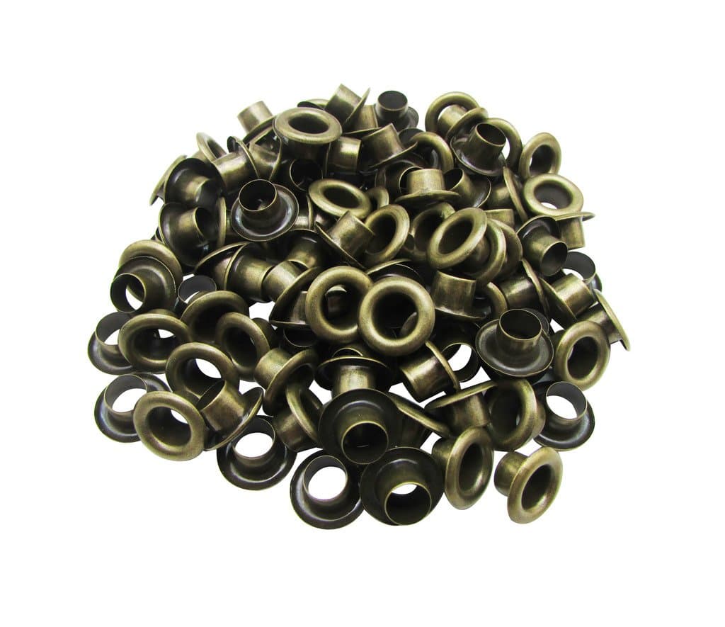 Amanaote 4mm Internal Hole Diameter Bronze Eyelets Grommets with Washer Self Backing Pack of 200 Sets