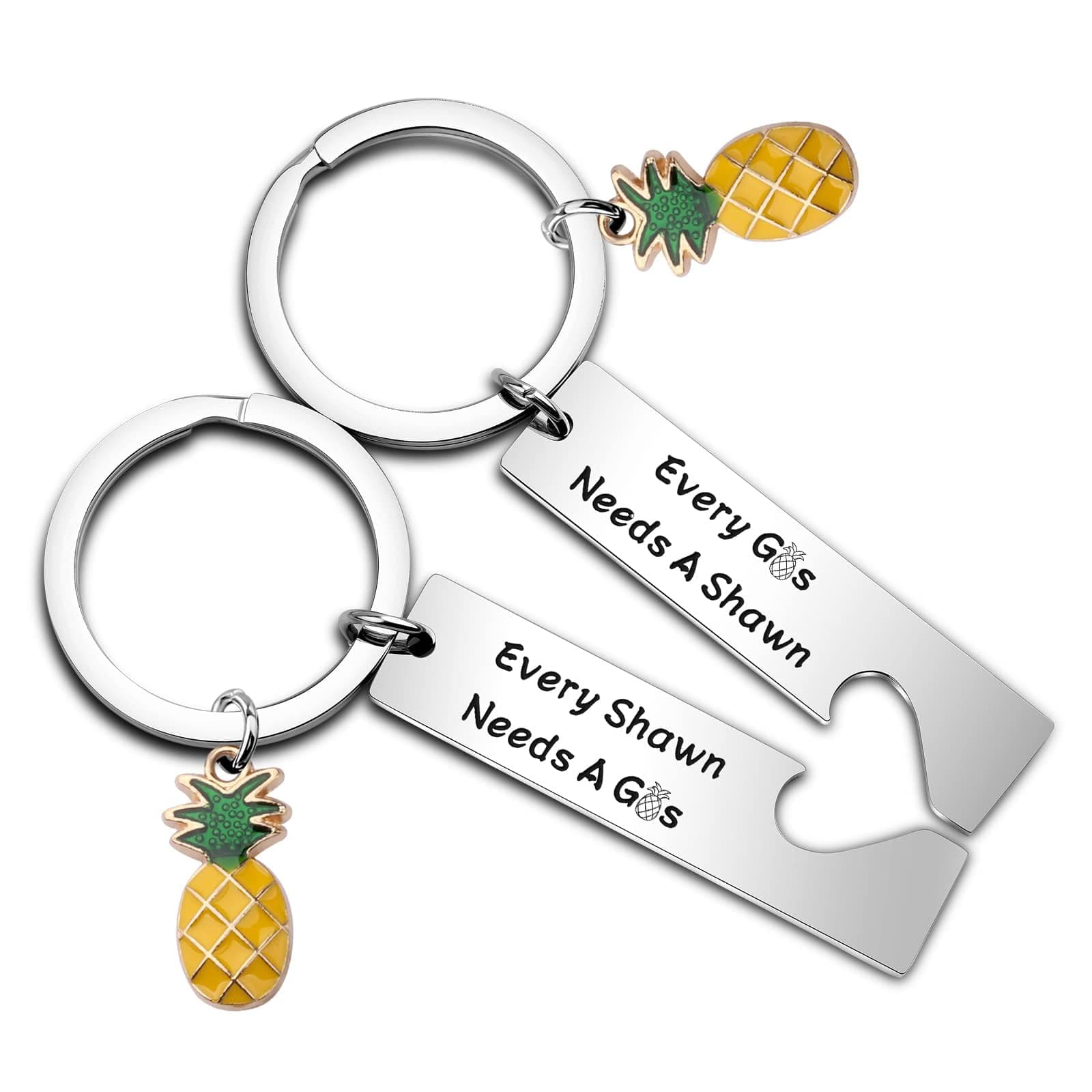 Gus And Shawn Gift Every Gus Needs A Shawn Pineapple Charm Keychain Set for TV Serious Lover Psych Fan
