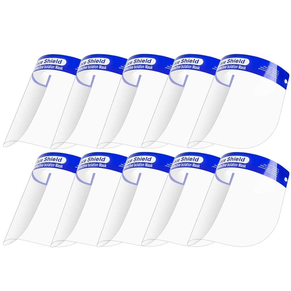 YOBON FV10 10X Safety Face Shield All-Round Visor Cap w/Protective Clear Film Elastic Band and Comfort Sponge to Windproof dustproof Anti-Splash Facial Cover Adjustable for All