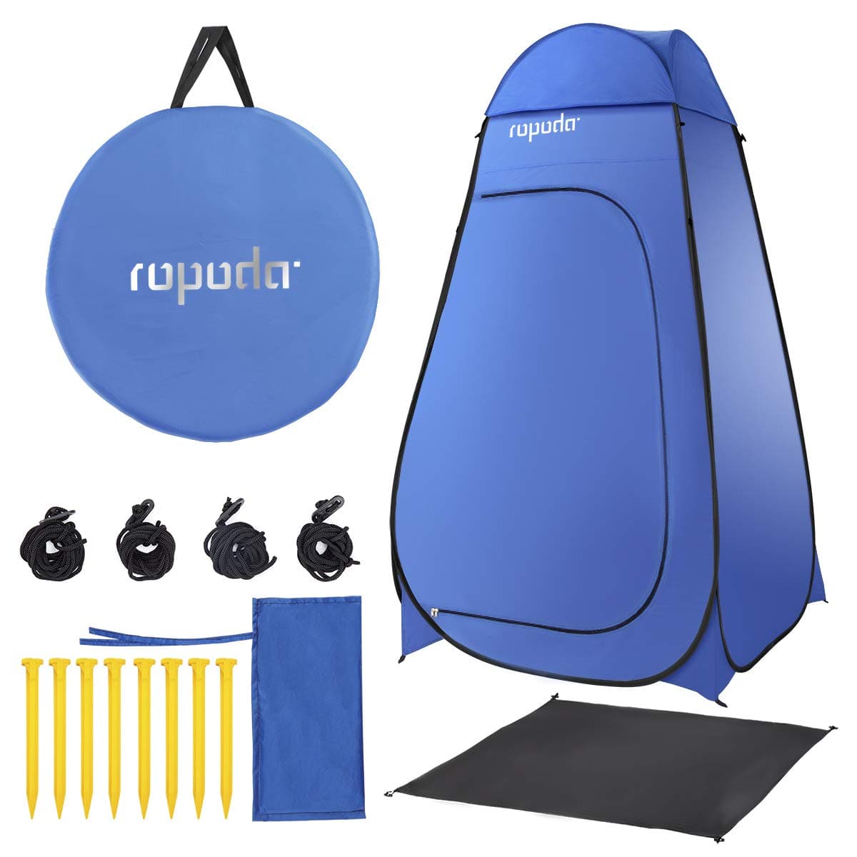 ROPODAPop Up Tent 83" x 48" x 48" Shower Tent, Upgrade Privacy Tent, Porta-Potty Tent Changing Tent Portable Changing Room Includes 1 Removable Bottom,8 Stakes,1Removable Rain Cover,1 Carrying Bag