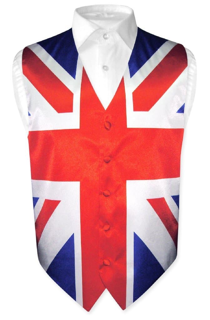 Men's British Flag Dress Vest for Suit or Tuxedo