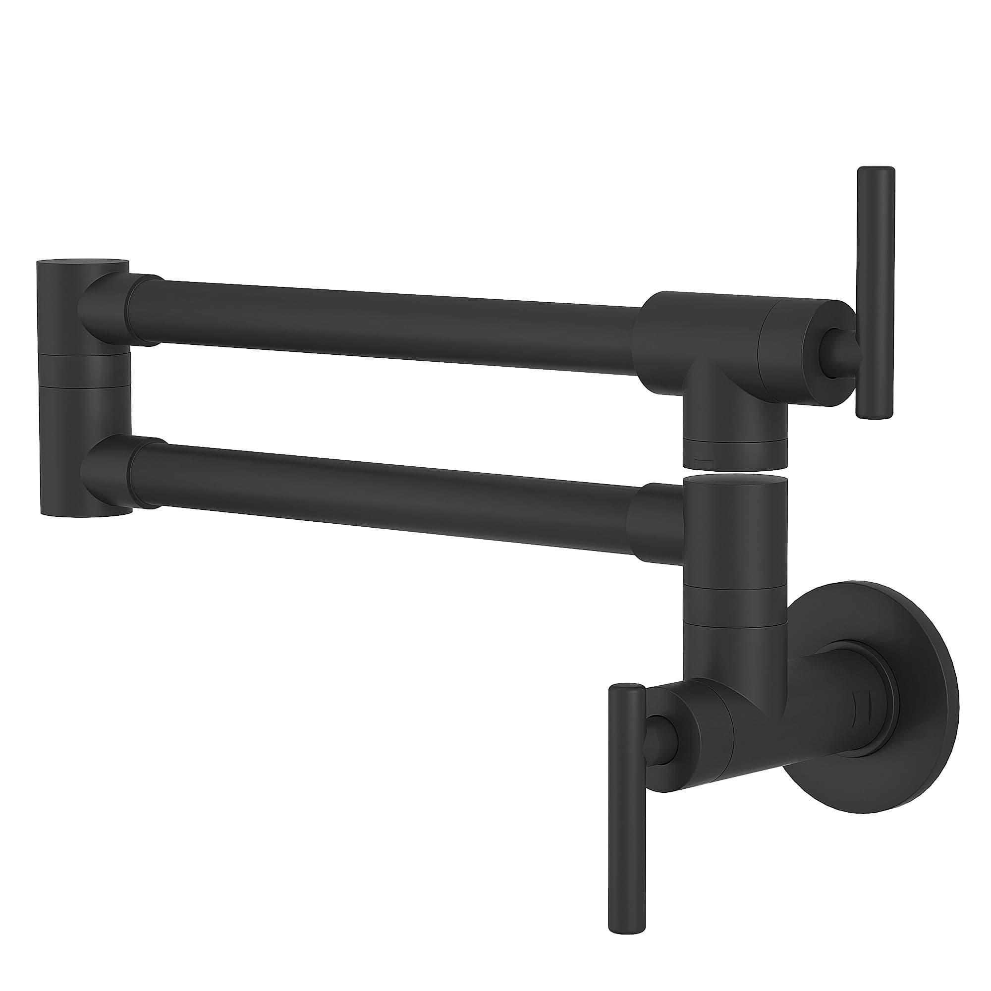 GIMILI Pot Filler Faucet Matte Black Wall Mount Folding Over Stove Double Joint Swing Arm Kitchen Faucet