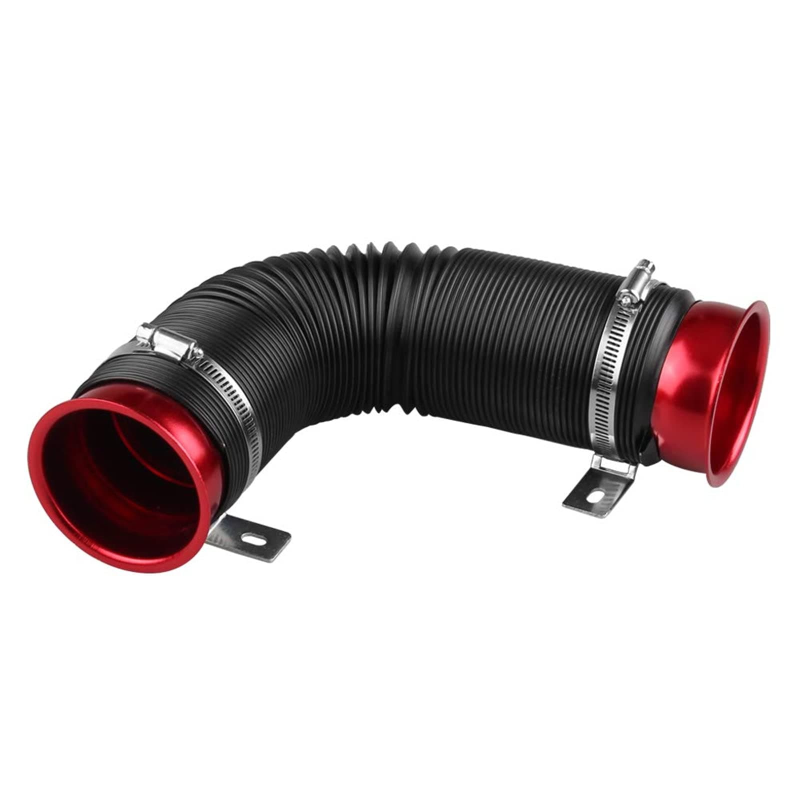 Sporacingrts Air Intake Pipe Inlet Hose Adjustable 76mm Flexible Cold Air Intake Turbo Univer sal Red 3inch 76mm