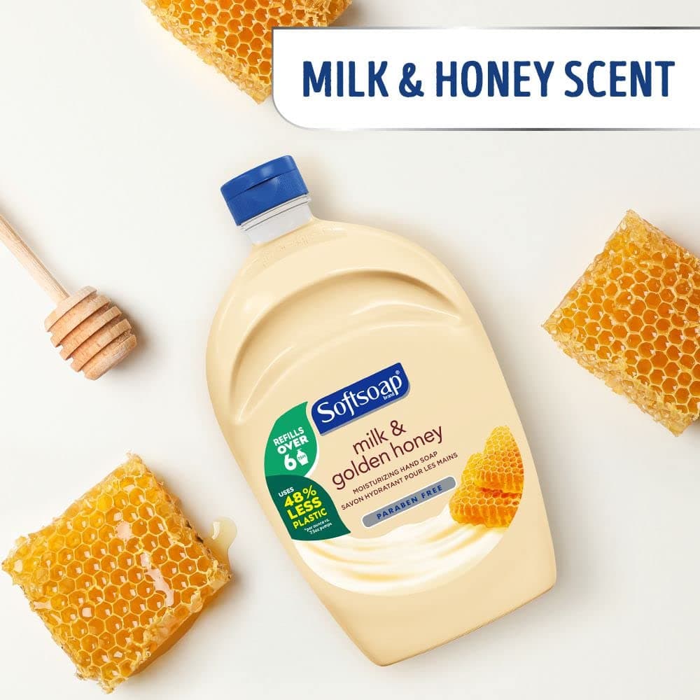 Softsoap Moisturizing Liquid Hand Soap, Milk and Honey, 7.5 Fluid Ounce, Pack of 6 (Package may vary)