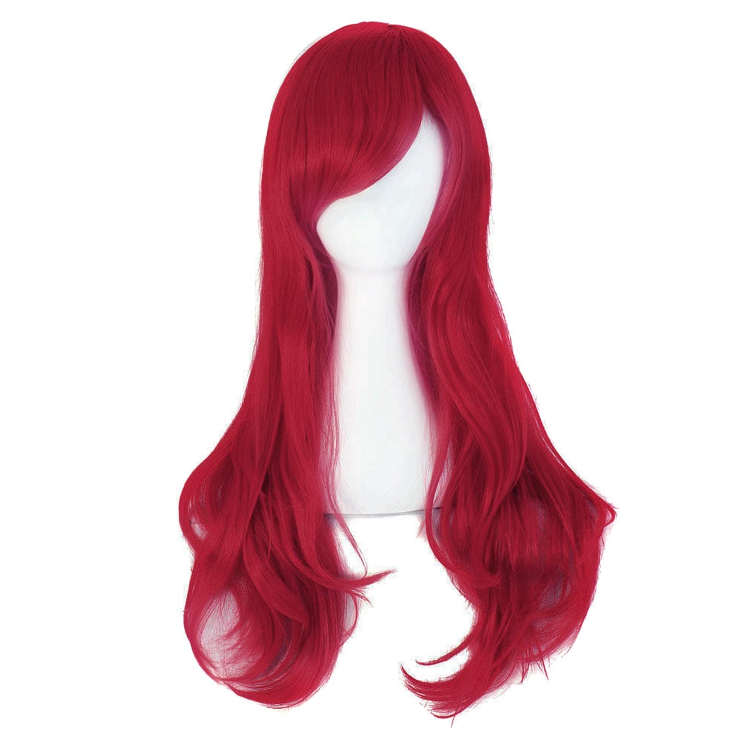 28 Inch/ 70 cm Long Curly Hair Ends Costume Cosplay Wig (Dark Red)