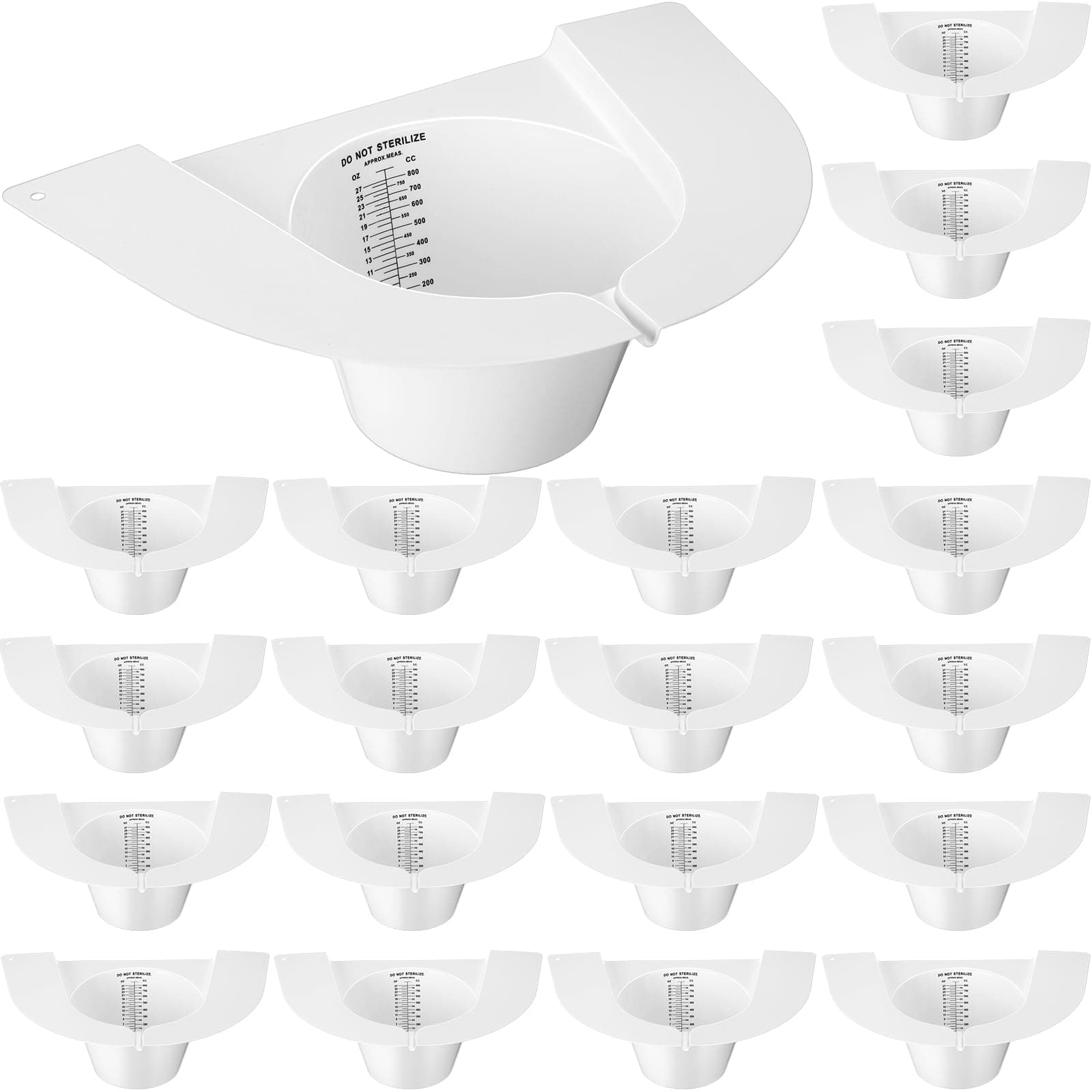 TrelaCo 25 Pcs Urine Hats for Toilets Stool Sample Collection Kit Urine Collection Hat Collector Specimen Cups Pee Sample Cup Containers for Women and The Elderly, 27oz/ 800cc