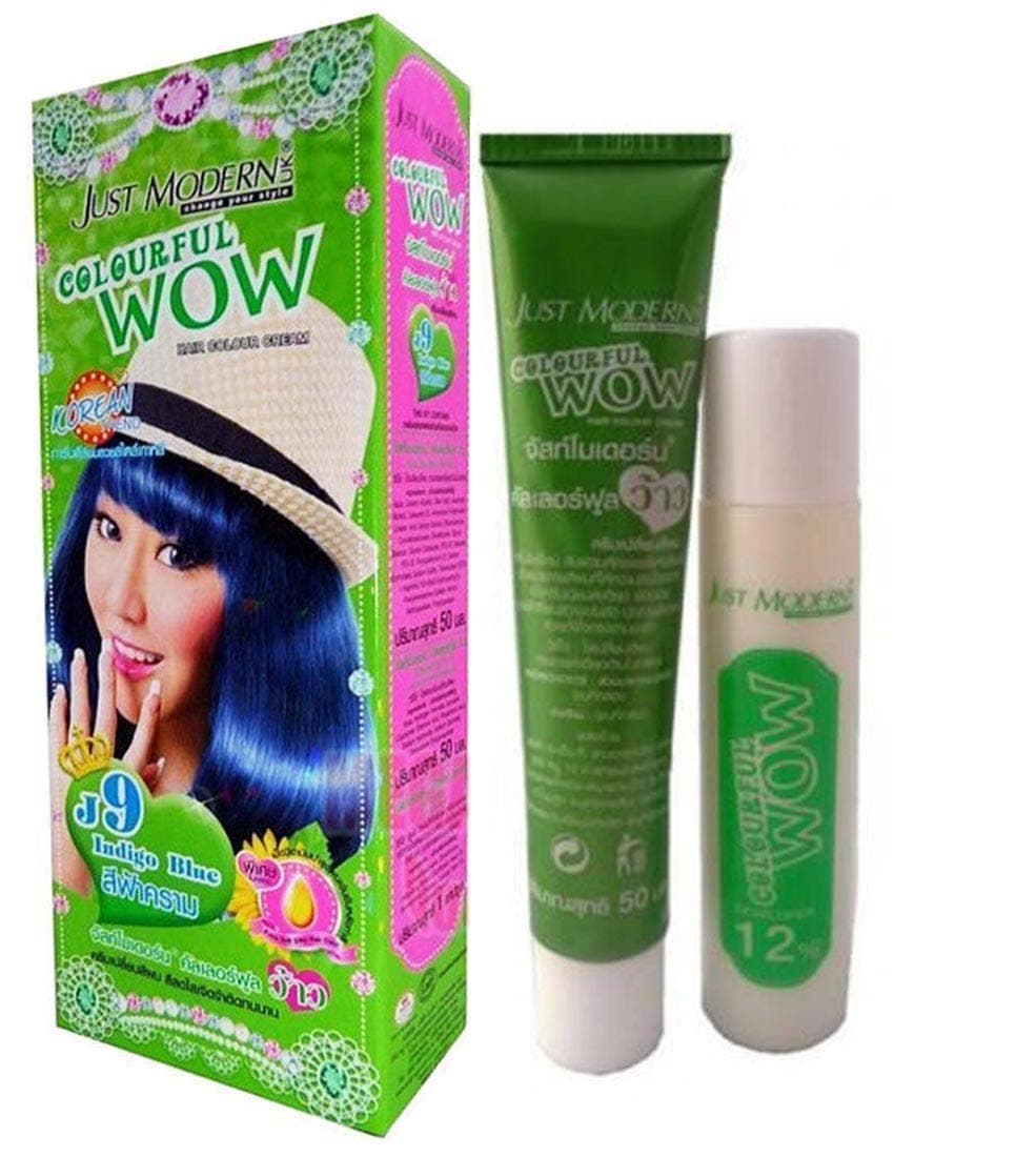 Just Modern Colourful Wow Hair Color Permanent Cream Dye Indigo Blue J9..