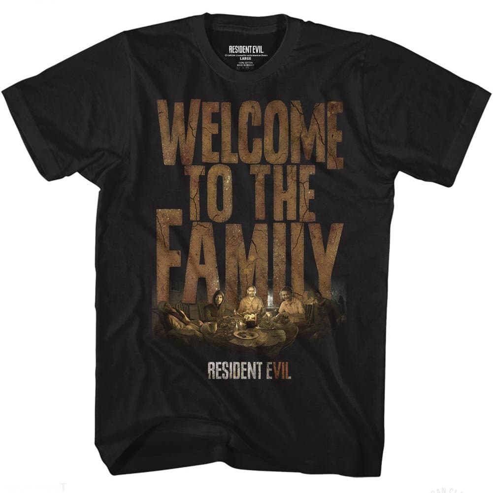 Resident Evil Horror Science Fiction Video Game Welcome Black Adult T-Shirt Tee