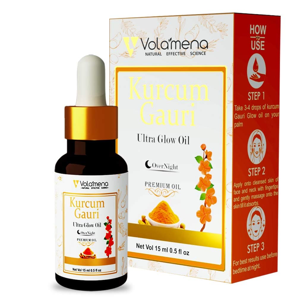 Volamena Kurkum Gauri Ultra Glow Oil with Turmeric and 6 Premium Beauty oils 15 ml 0.5 fl oz