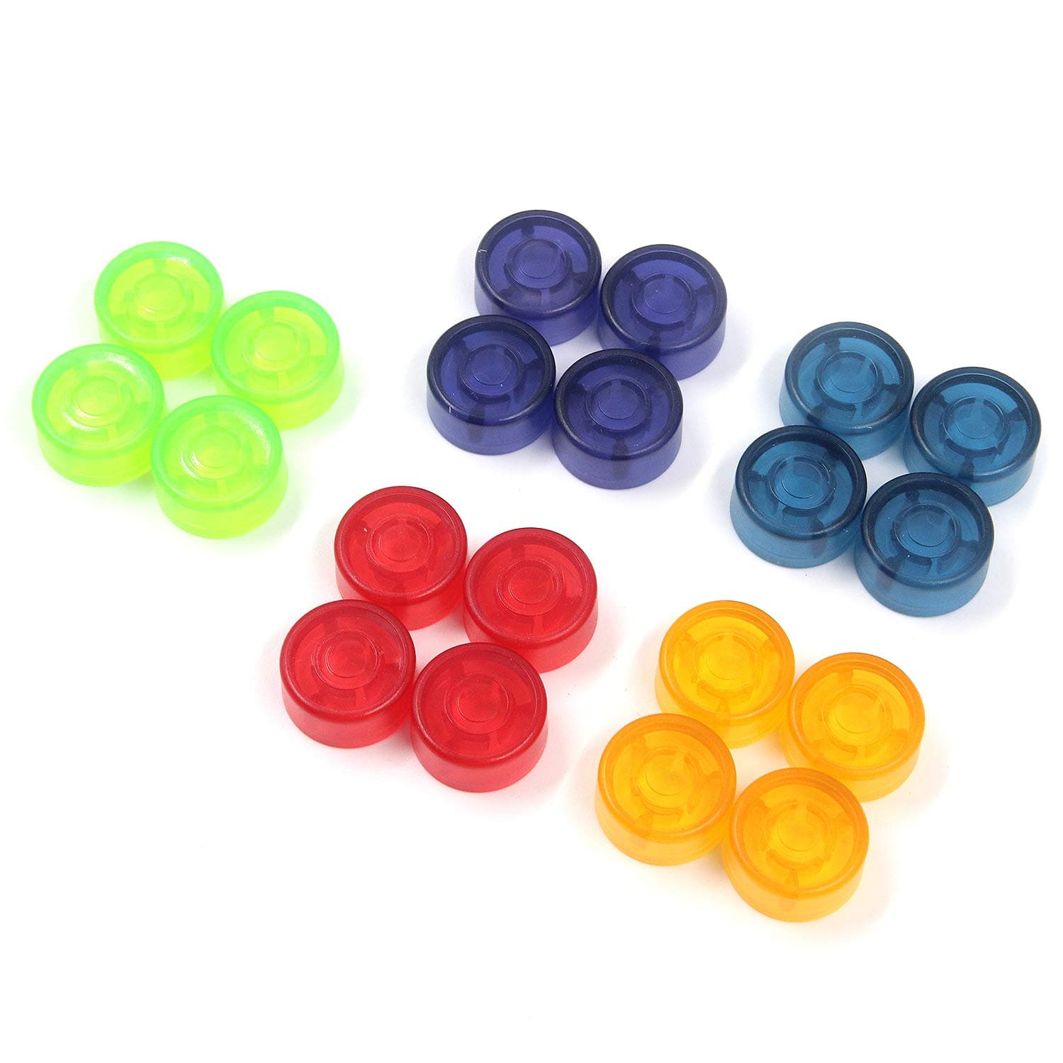 20Pcs Guitar Effect Footswitch Topper, Foot Nail Cap Pedal Topper, Protection Cap for Guitar Pedal Effect 5 Colors